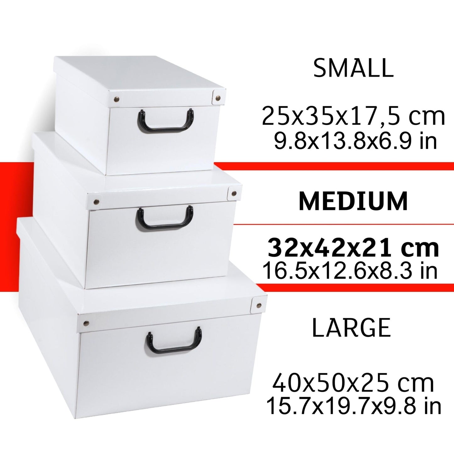 Lavatelli: Storage Box: Medium - Map - Lid & Side Handles, Decorative Cardboard Organizer, Stacks-Folds, Home-Clothes-Toys-Office, 16.5 x 12.6 x 8.3