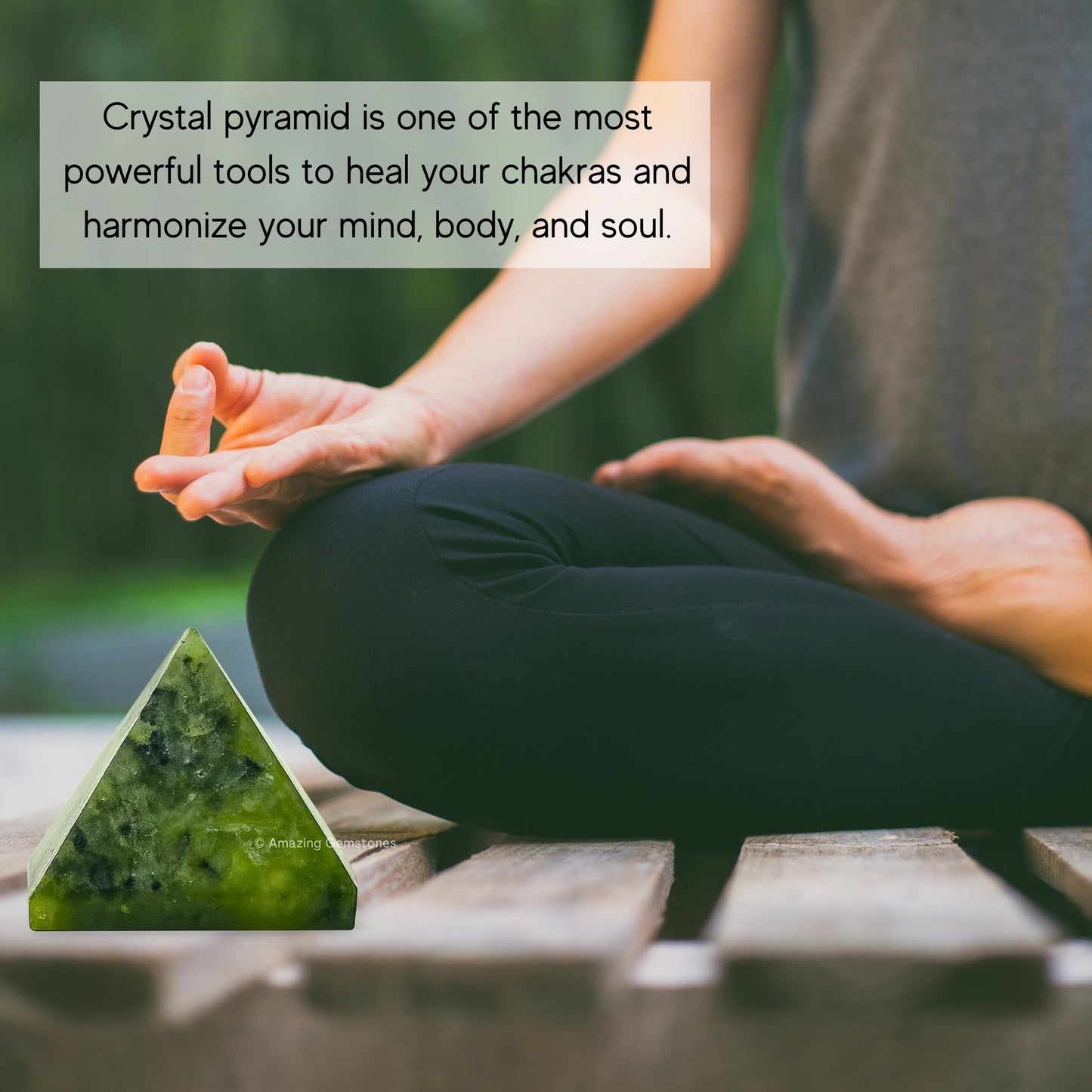 Amazing Gemstone Green Jade Pyramid Crystal Healing Stones - 2" Great Pyramid Figurine of Natural Stone Pyramid for Meditation, Reiki, Chakra Balancing and Crystal Pyramids Grid