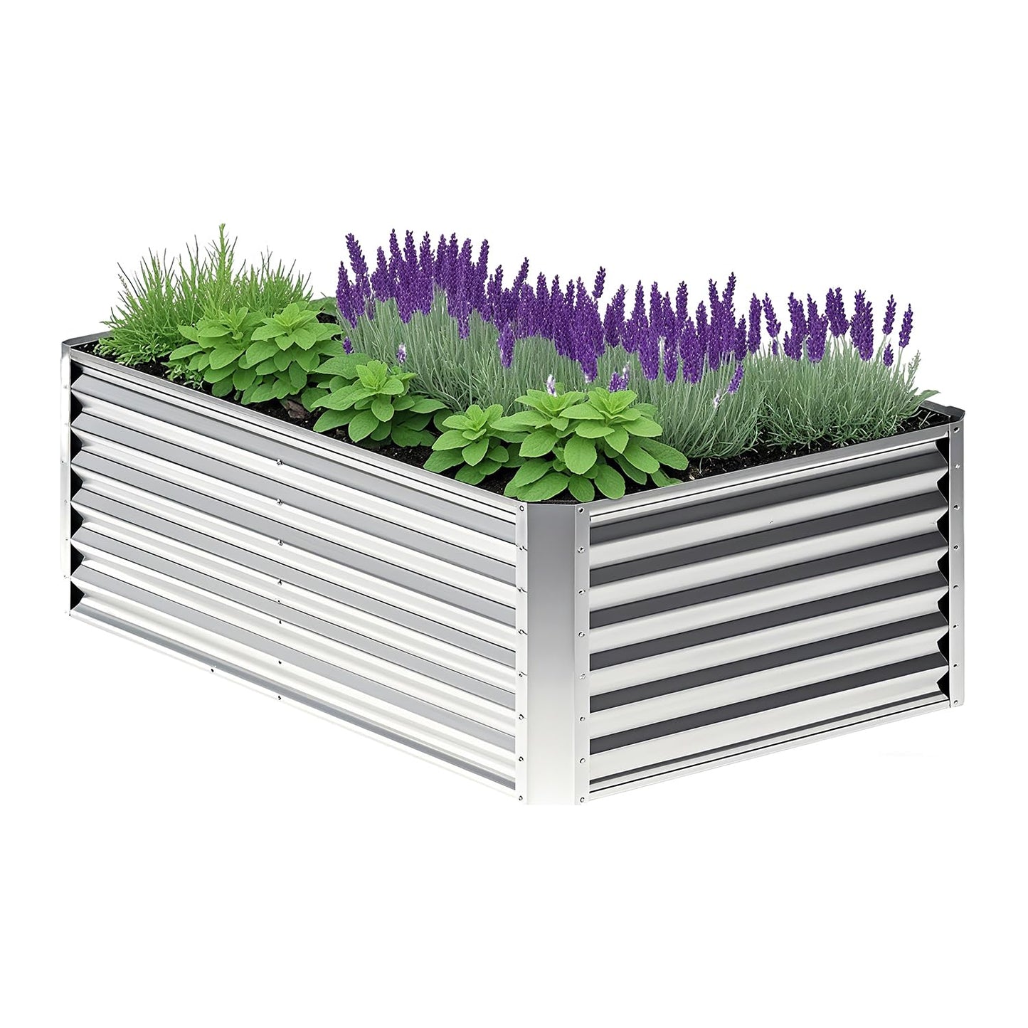 YILIFEIDA 6x3x1ft Rectangle Galvanized Raised Garden Beds kit，Large-Capacity Metal Planter Garden Box Outdoor,Metal Garden Bed for Vegetables，Flower，Fruits，Steel Raised Beds for Backyard Gardening