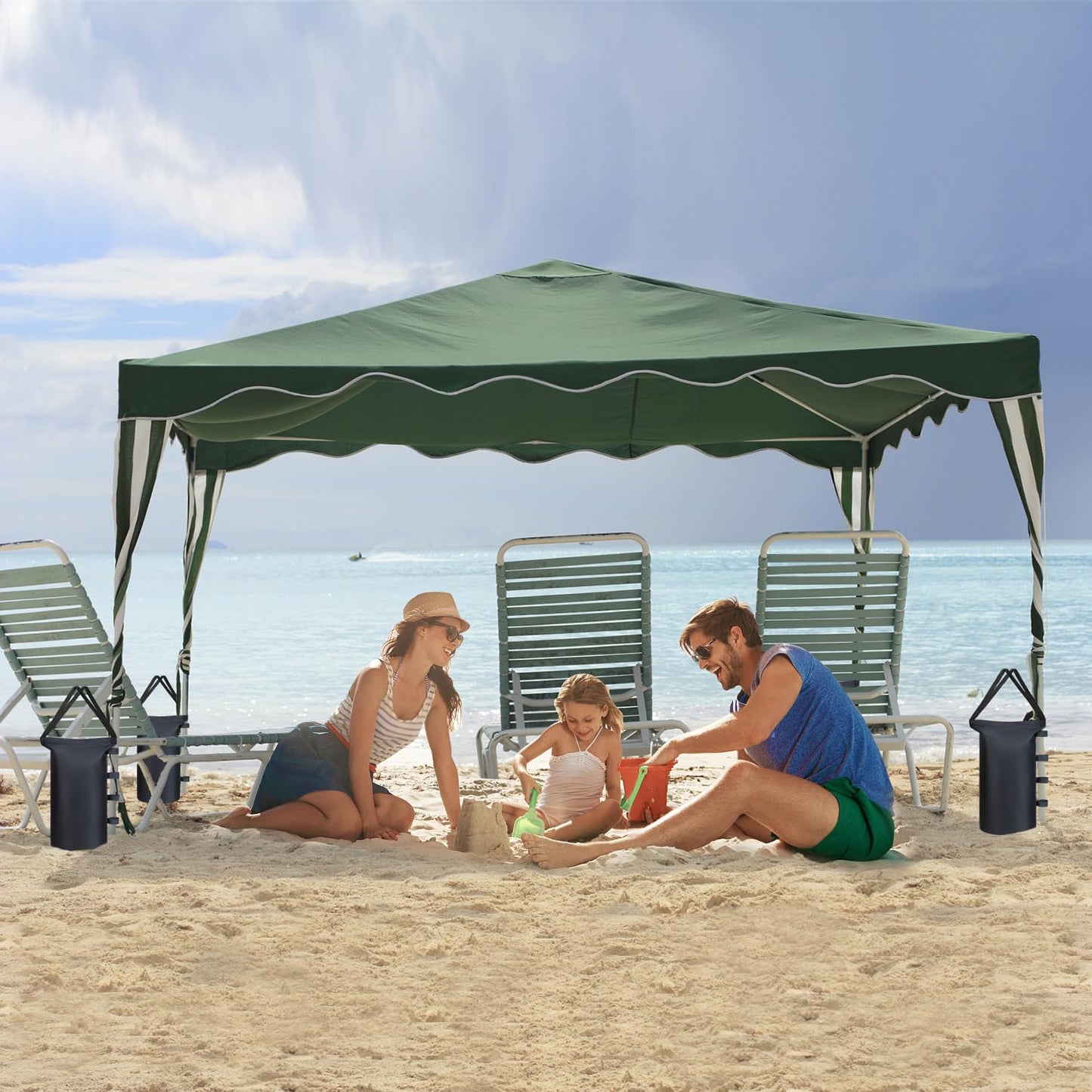 Canopy Tent Weights Sand Bags (120 lbs) Set of 4, Heavy Duty 1680D Canopy Weights Sandbags for Instant Outdoor Canopy, Pop Up Sun Shelter, Gazebos, Sunshade