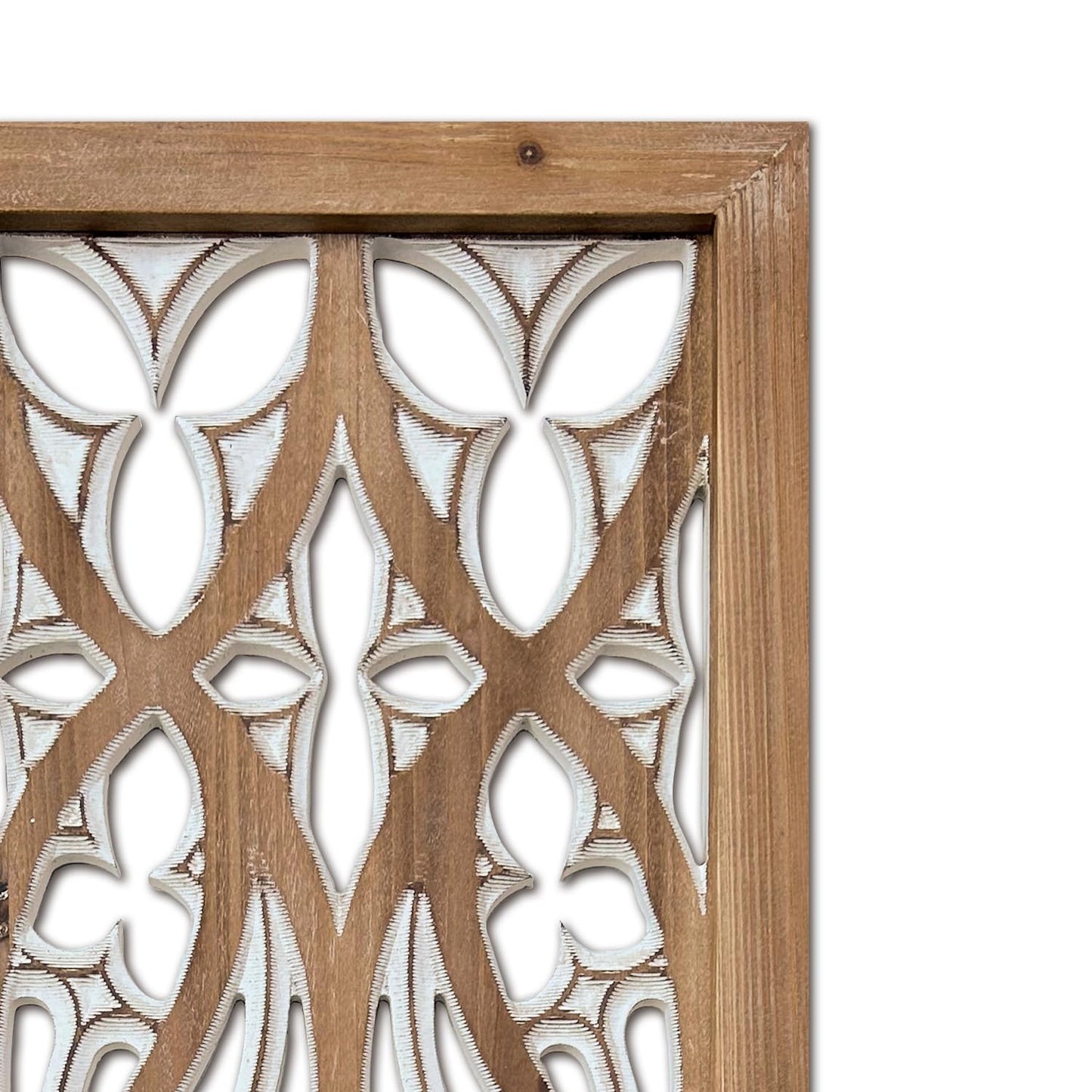 XIAOAIKA Hand Carved Boho Wood Wall Art - Decorative Large Wall Panels, Antique Distressed Wood Sculpture, Elegant Wall Decor Hanging Plaque, Suitable for Gifting (35.5 Inch, 3 Panels)