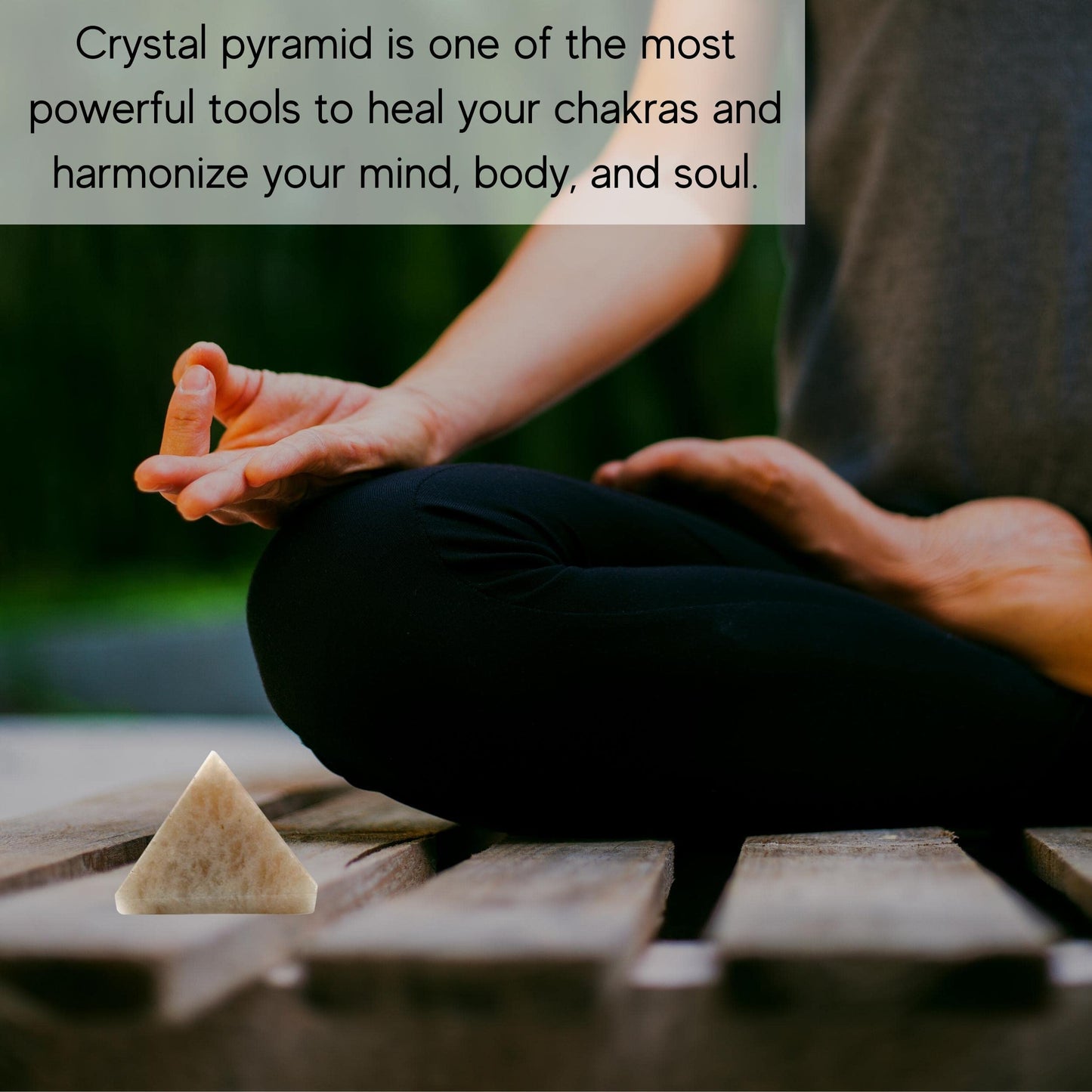 Amazing Gemstone Cream Moonstone Pyramid Crystal Healing Stones - 1" Great Pyramid Figurine of Natural Stone Pyramid for Meditation, Reiki, Chakra Balancing and Crystal Pyramids Grid