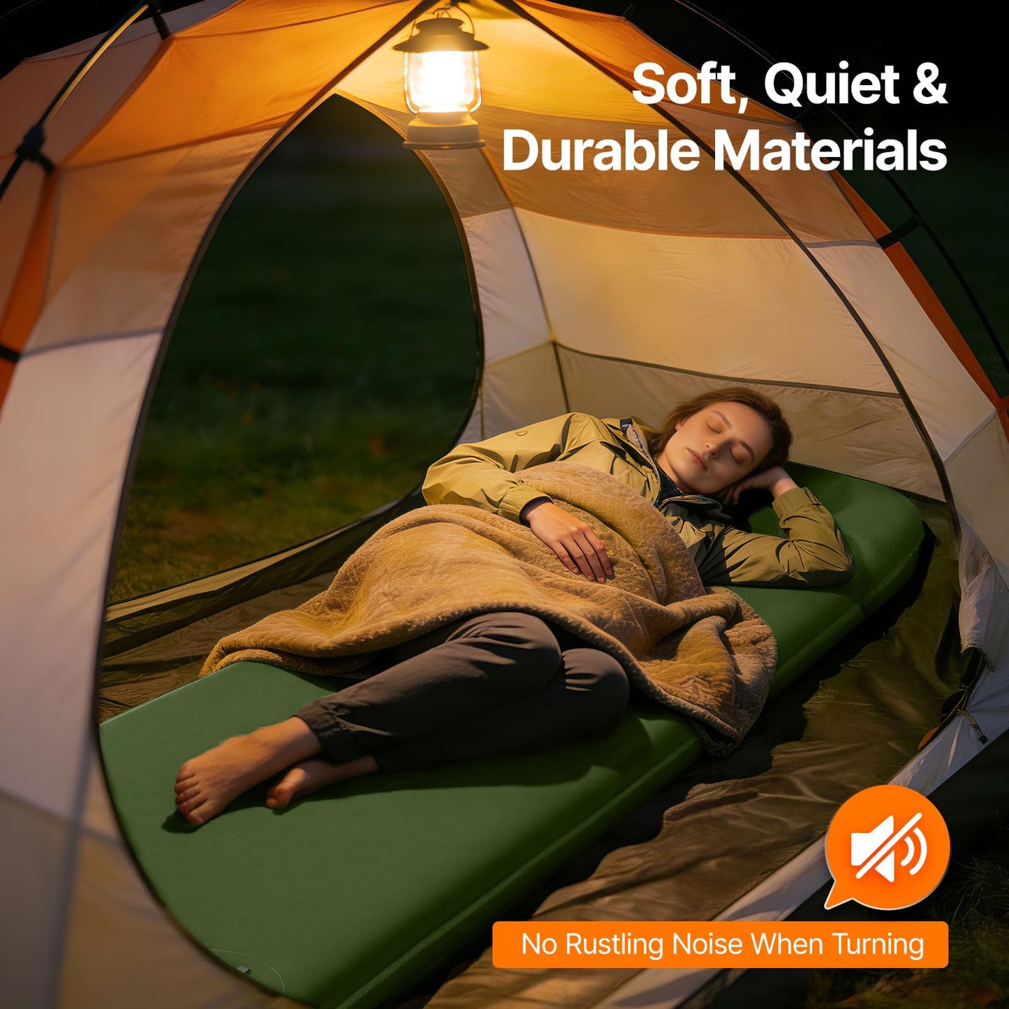 OGERY Self-Inflating Sleeping Pad with Built-in Foot Pump, 3" Memory Camping Mattress Pad, Quiet & 9.5 R-Value Insulated Sleeping Mat Camping Essential Gear for Car Tent Camping