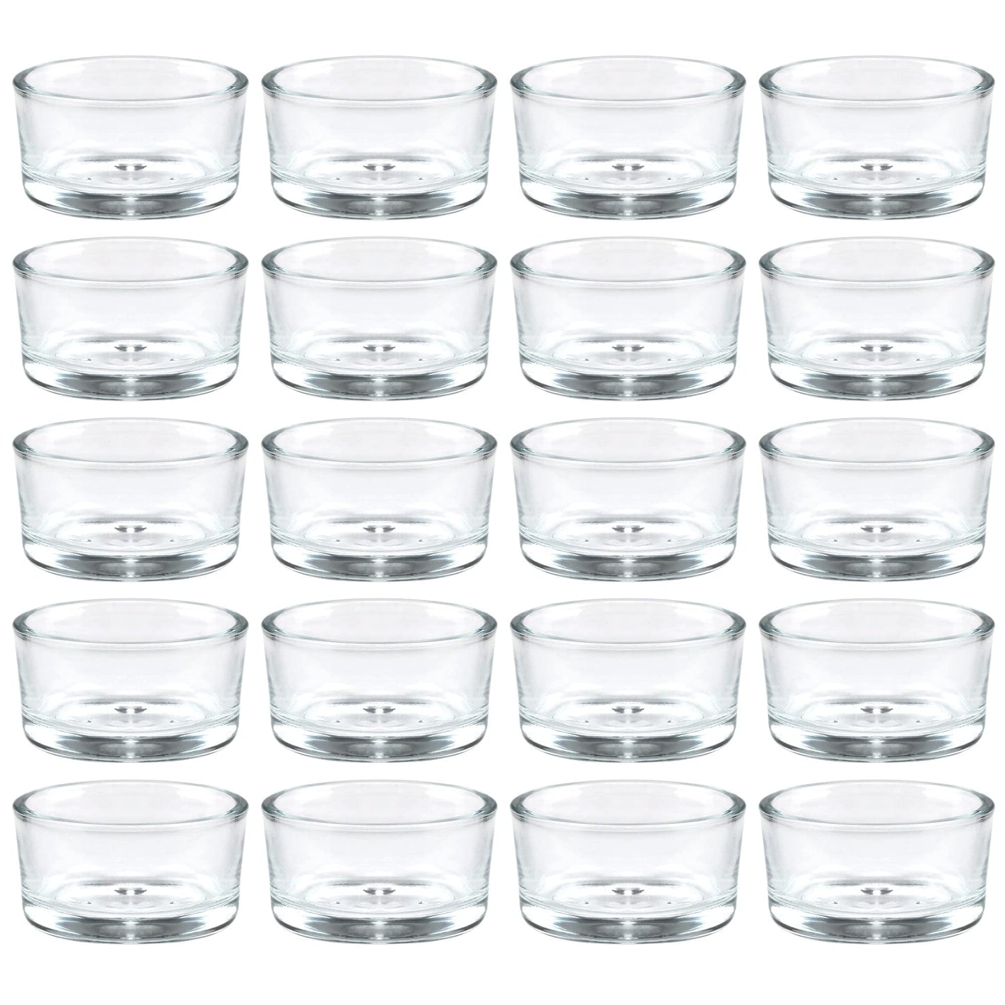 UPlama 36 Pack Clear Glass Tealight Candle Holders, 1.8 Inch Wide x 1 Inch High, for 1.5" Tealights, Bulk for Wedding Centerpieces, Party, Dinner, Home Decor