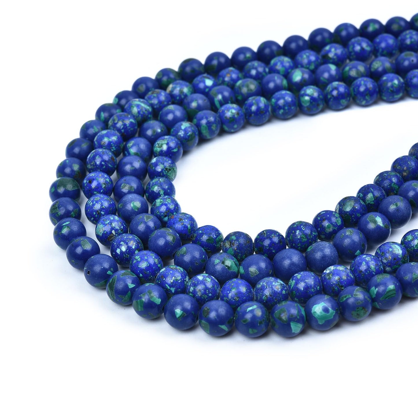 HAAMIIQII 8mm Lapis Lazuli Round Stone Spacer Beads, Loose Gemstone Beads for Jewelry Making, DIY Bracelet, Necklace, Healing Crystal 15 Inch (51pcs)