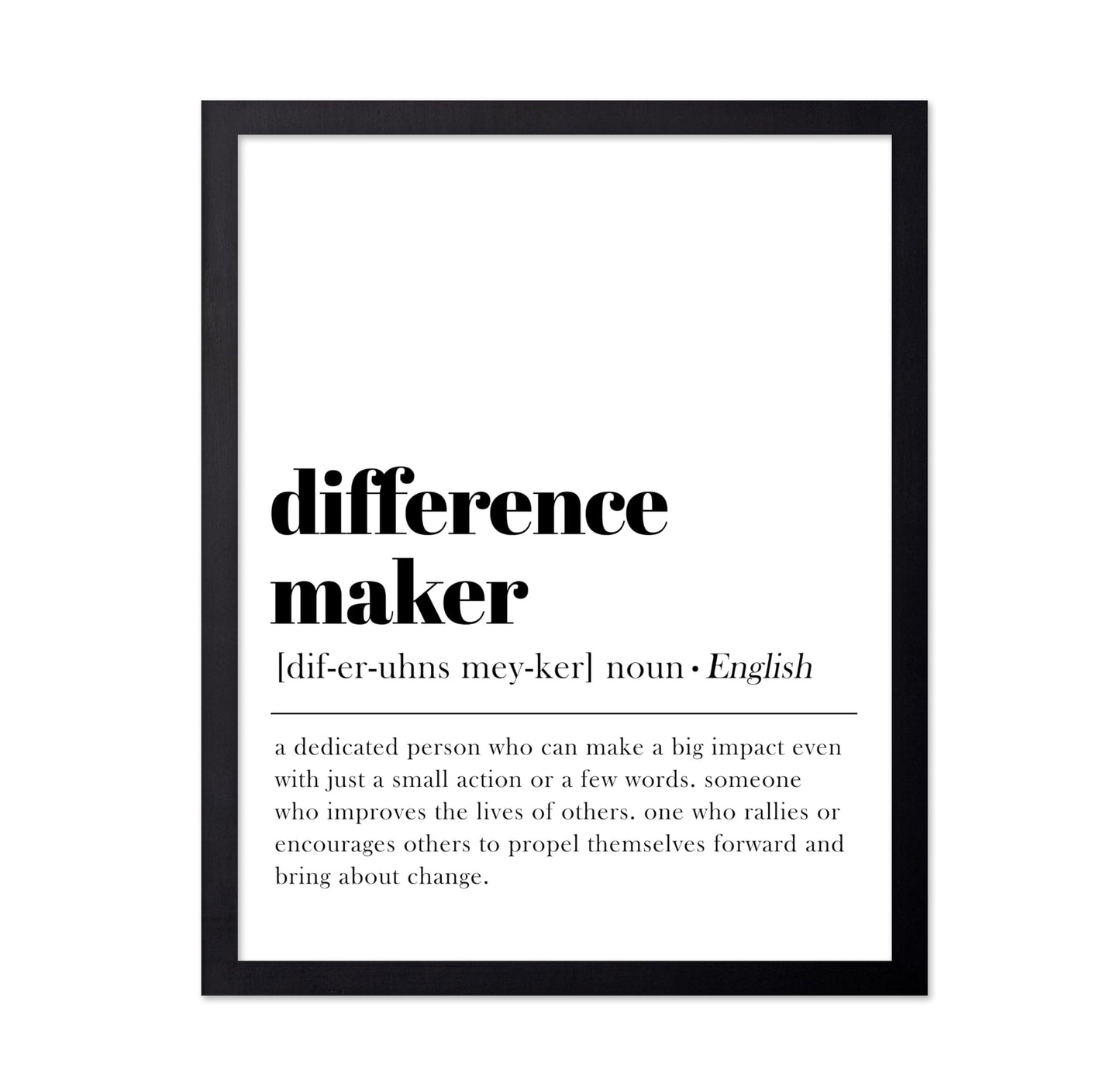 Poster Master Typography Poster - Dictionary Print - 8x10 Poster & Black Frame Bundle