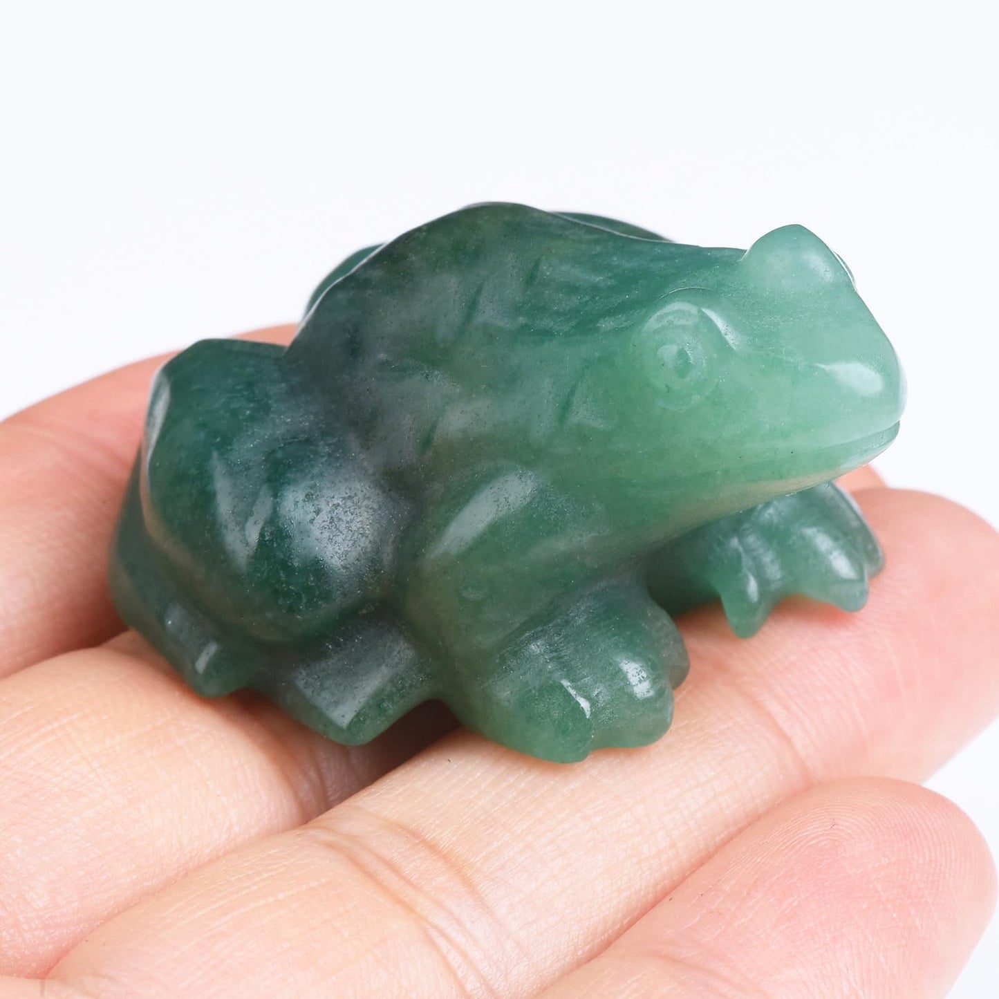 QLRSUXN 2 Inch Green Aventurine Frog Crystal Figurine，Frog Gifts Healing Crystal Decor，Frog Garden Statue Stone Energy Gemstones, in Bedroom Office Christmas Meditation Gifts Aquarium Decoration