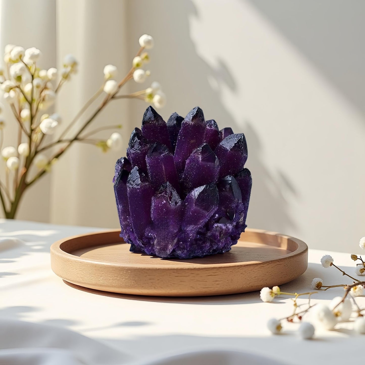 DUKIZA Large Amethyst Crystal Cluster，Real Crystals ，raw Crystal Cluster， Amethyst Stone ，Large Crystals Cluster for Home Decor