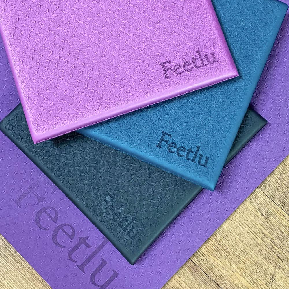 Feetlu Cushioned Yoga Knee Pad – 24” x 12” x 1/2” Extra-Thick Support for Workouts, Standing, and Kneeling Tasks (GRN)