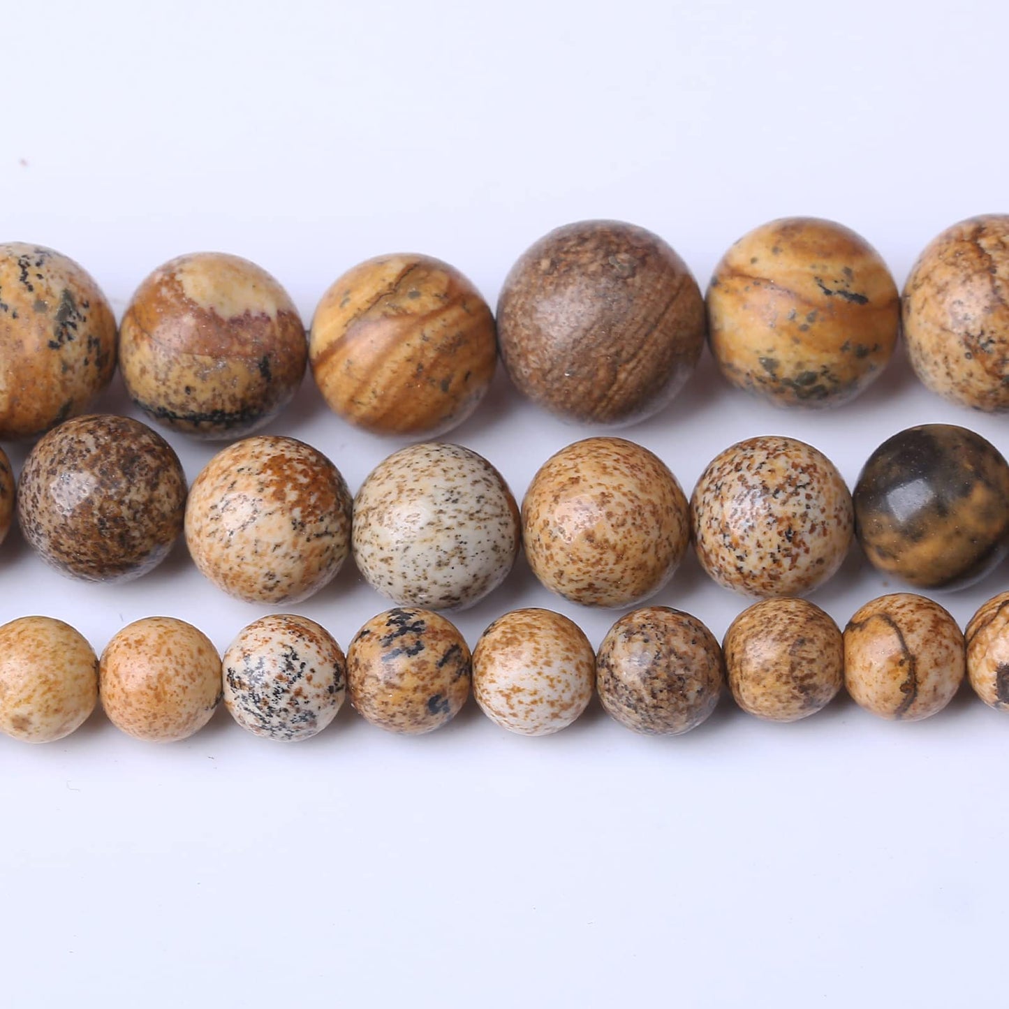 48PCS 8MM Pictures Jaspers Stone Beads Energy Healing Beads for DIY Jewelry Bracelet Necklace Making for Jewelry Making 15" (Pictures Jaspers, 8MM)