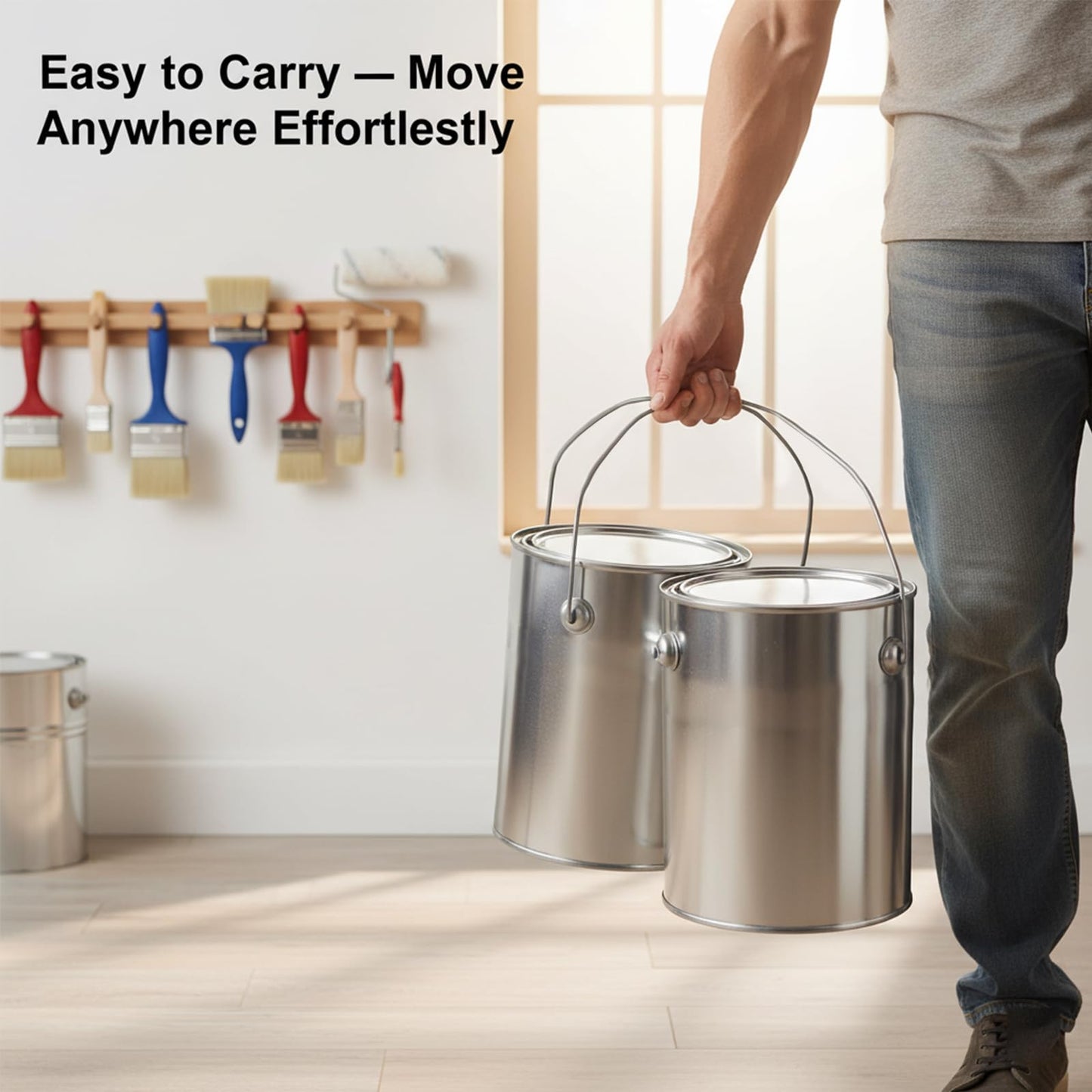 Nyuemystery 6 Pack 1 Gallon Empty Paint Cans with Lids, Unlined Metal Paint Buckets with Handle for Oil Based Paint, Solvents, Craft DIY Art Supply Storage (Silver)