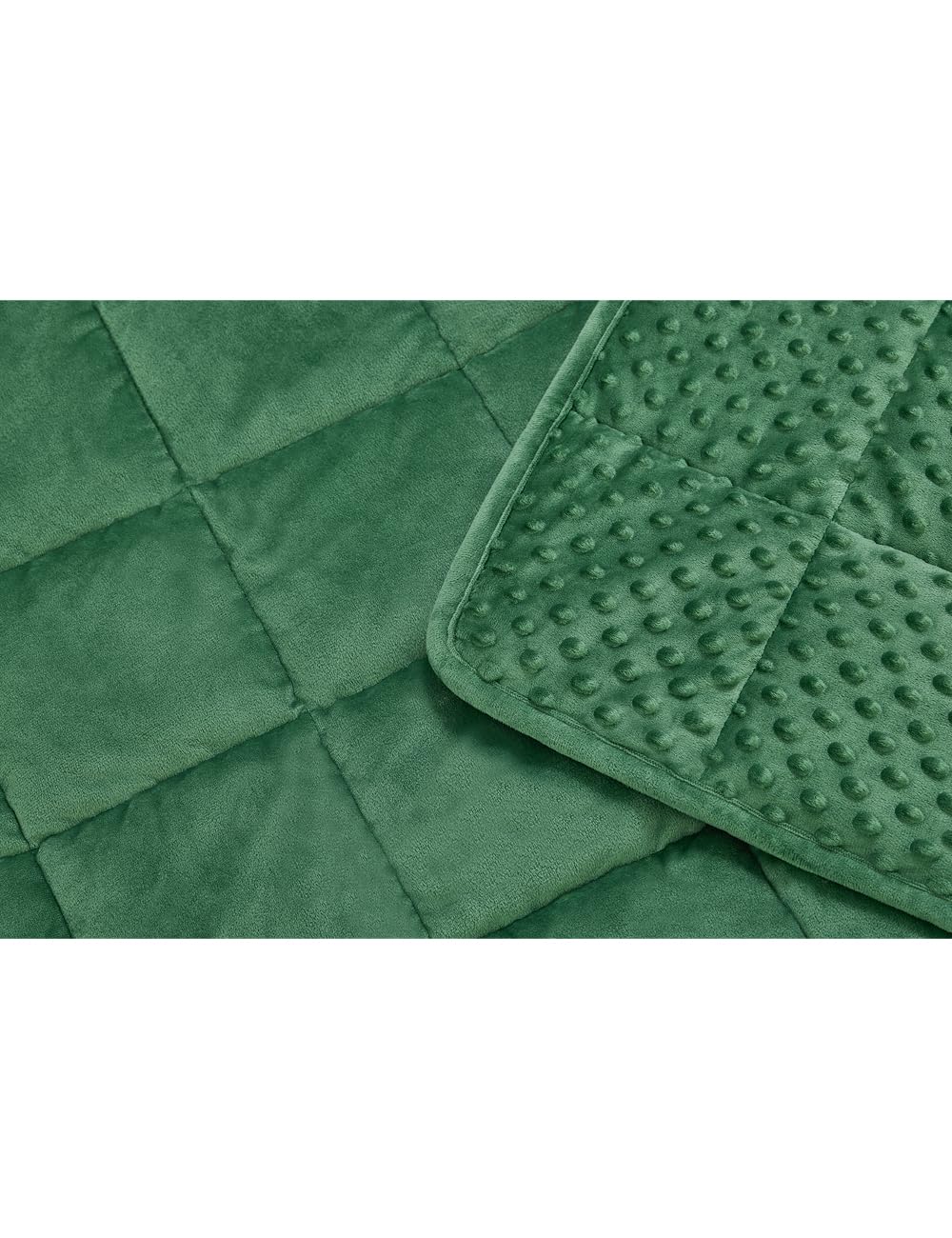 TONGDADA Minky Weighted Blanket | 40''x60'',10lbs | Cozy and Soft Minky Weighted Throw Blanket | Luxury Velvet with Premium Glass Beads | Dark Green Minky
