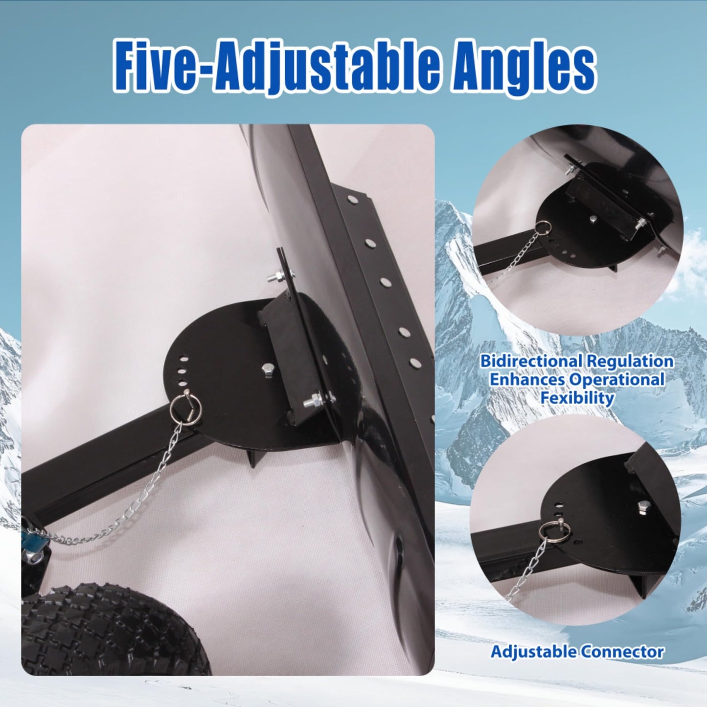 Snow Shovel with Wheels,29" Wide Metal Snow Pusher Shovel with 15" Height &10" Wheels,Adjustable Angle&Height Handle,Effortless Snow Removal,Ergonomic Design for Driveway&Sidewalk (Black Single Rod)