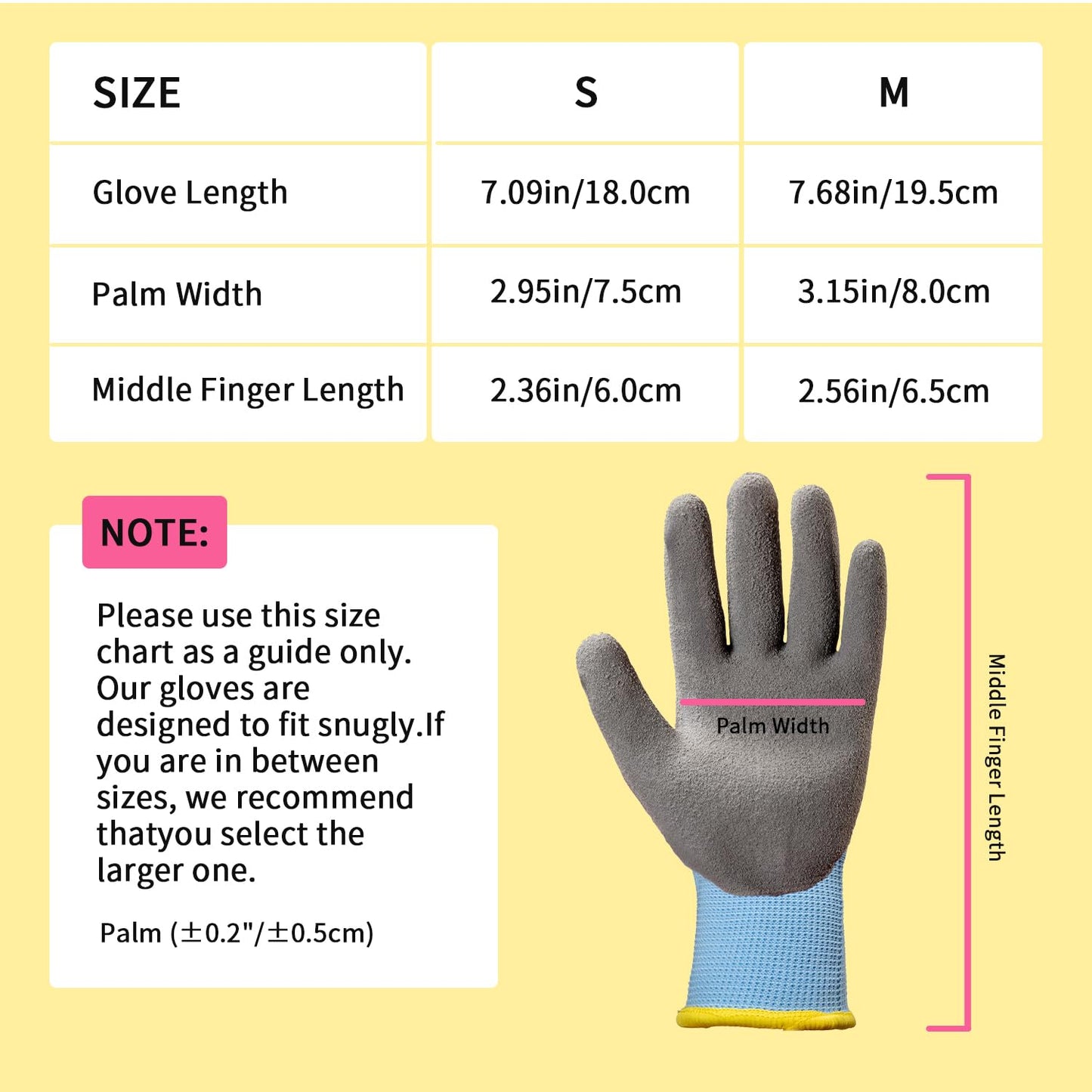 PROMEDIX P Kids Gardening Gloves – Rubber Coated Work Gloves for Children Age 3-5,Soft & Breathable for Outdoor Play & DIY