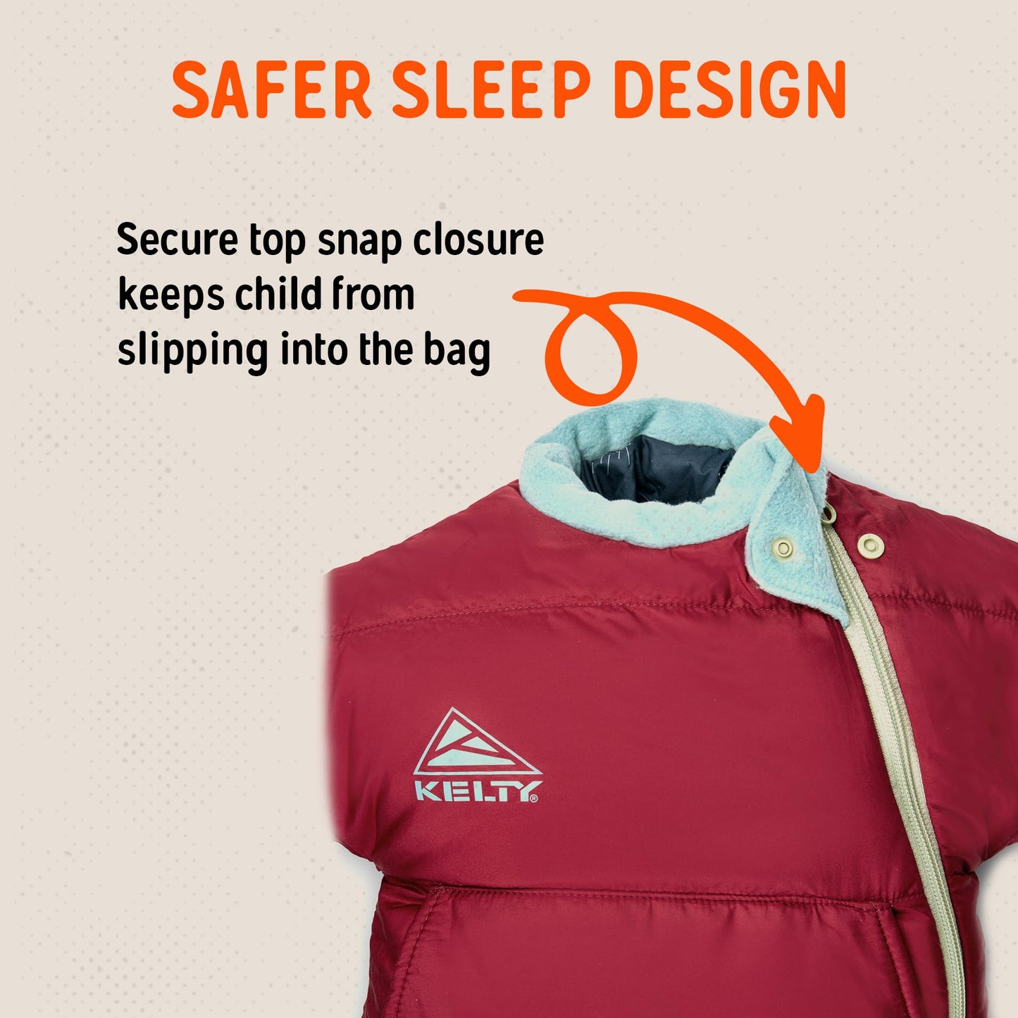 Kelty Space Cadet Infant and Toddler Sized Arms-Out Sleeping Bag, 30-40F Degree Rated, 8M-4T, Fleece-Lined Hand Covers (40F / 2-4T)
