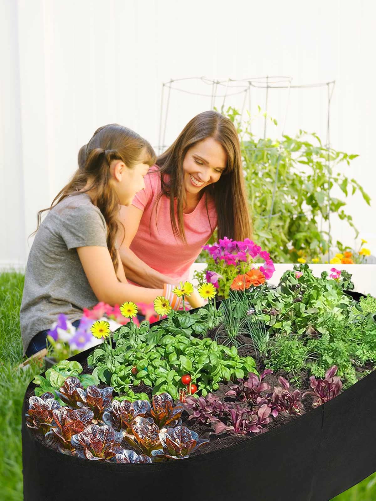 Feitore Fabric Raised Garden Bed, 2ft x 4ft Garden Grow Bags Planting Bed Rectangle Garden Containers for Vegetables Plants Flowers Outdoor