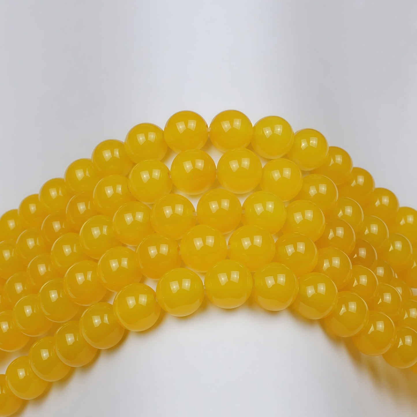 MJDCB 7A Round Natural Yellow Agate Beads Stone Loose Beads for Necklace Bracelet Charms Jewelry Making 15"(8mm)