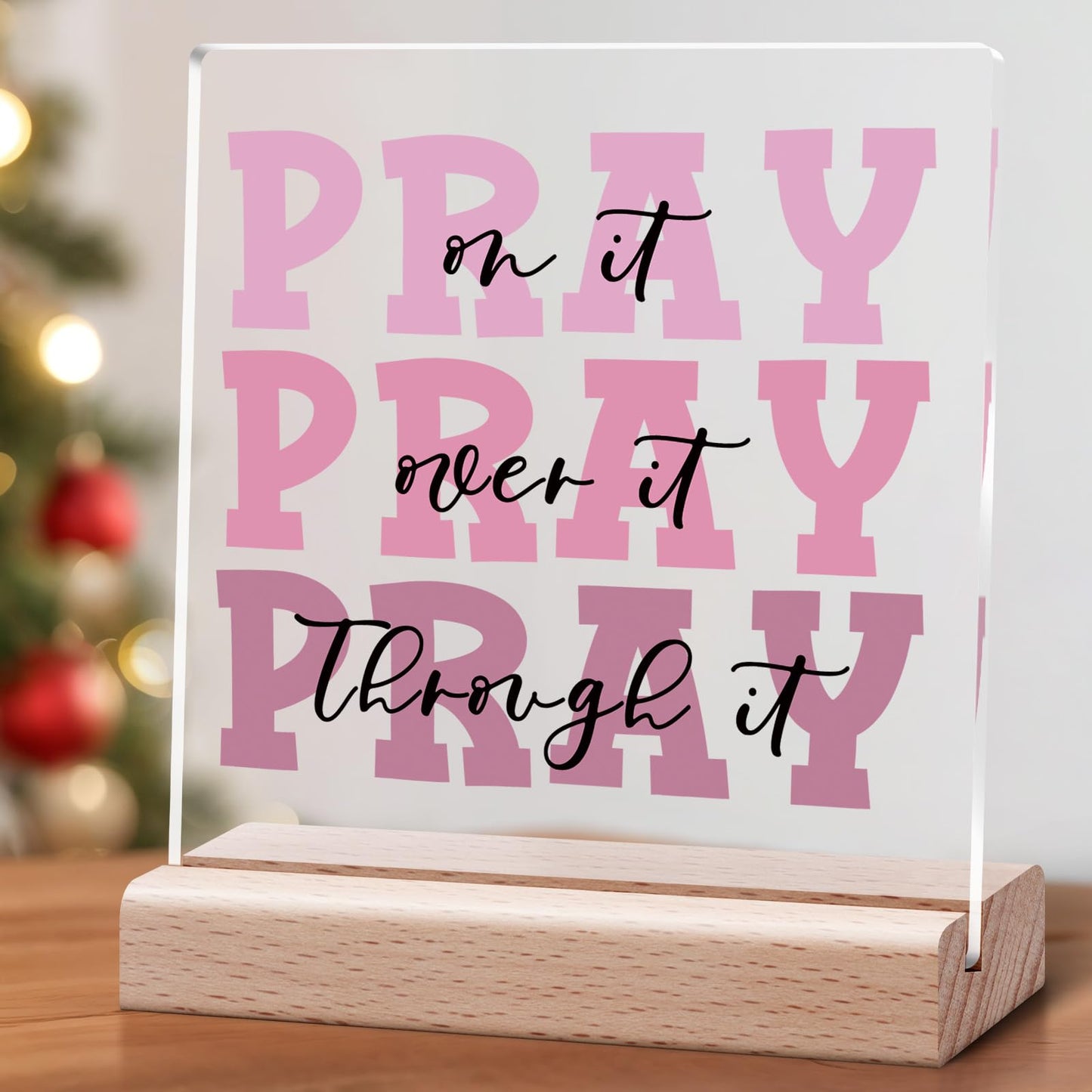 Christian Decor Acrylic Plaque Birthday Inspiration Religious Gift for Her Bible Verse Desk Decor Spiritual Acrylic Plaque Decorative Sign for Birthday Christmas Mom Sister Friend Faith Desk Decors