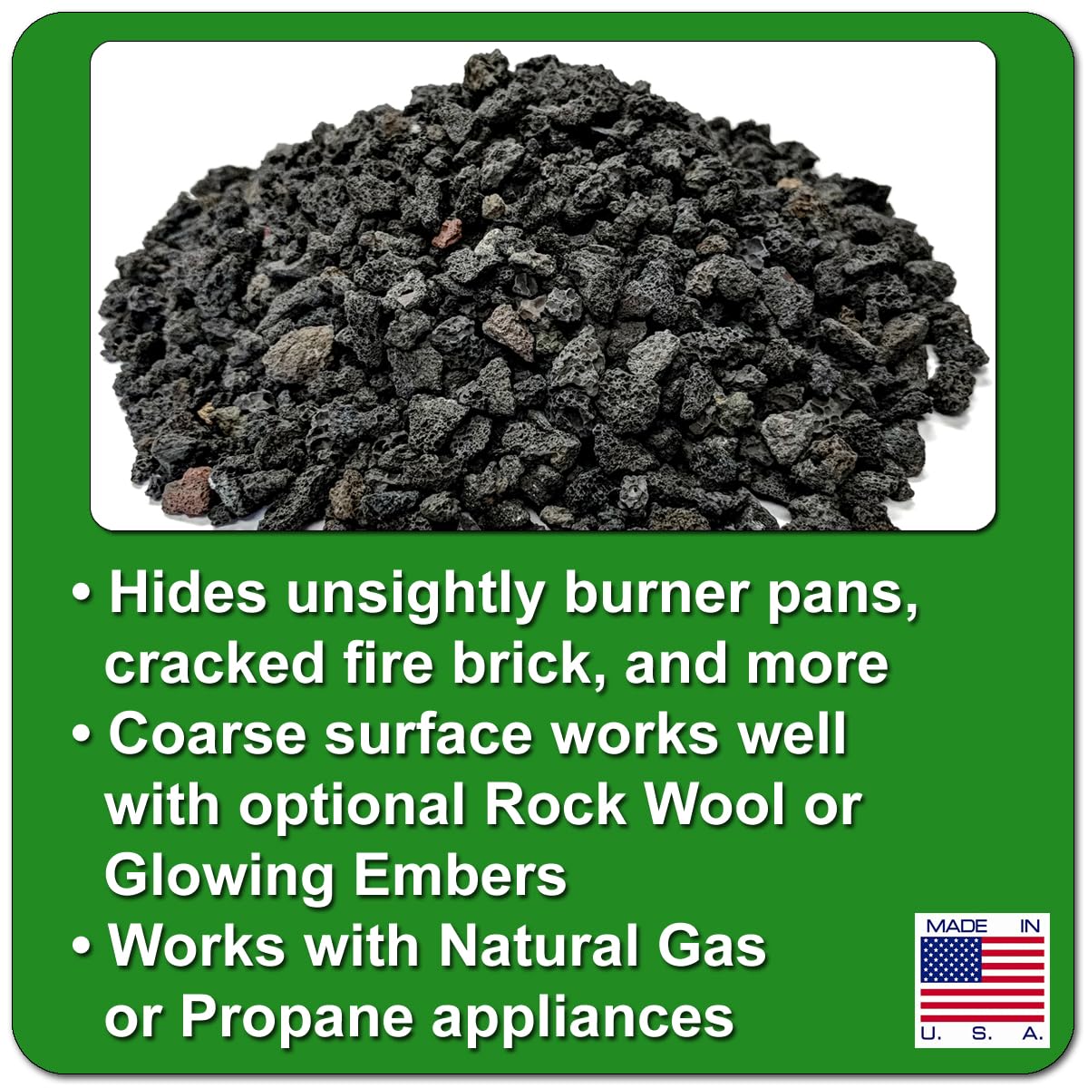 Midwest Hearth Natural Lava Rock Granules for Gas Log Sets and Fireplaces (10-lb Bag)