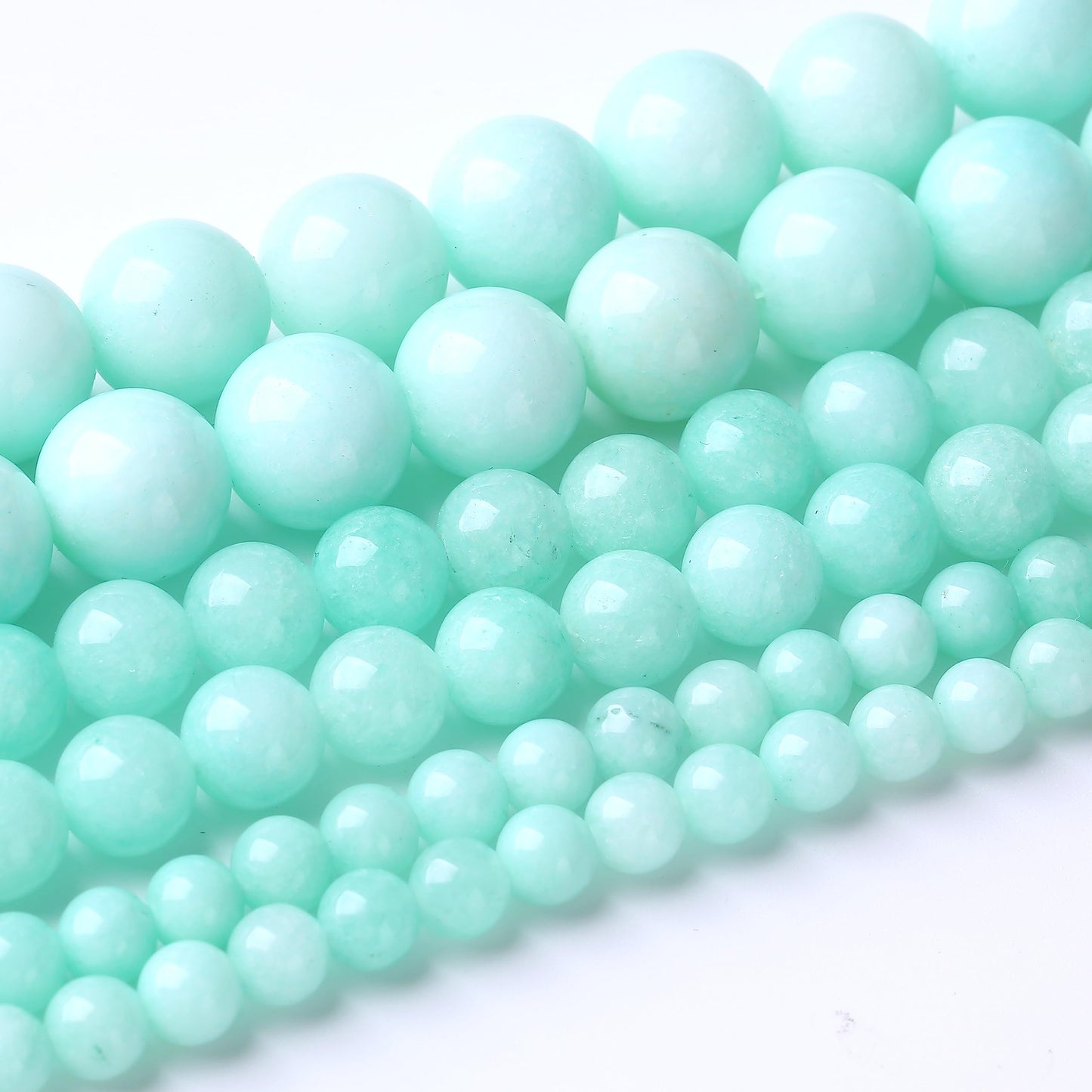 60PCS 6MM Amazonite Blue Jade Stone Beads Energy Healing Beads for DIY Jewelry Bracelet Necklace Making for Jewelry Making 15Inch