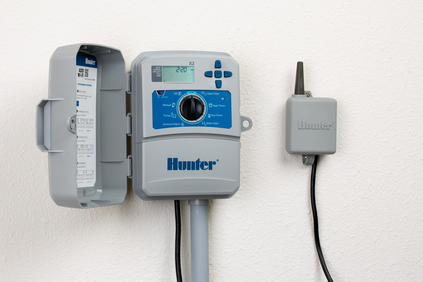 Hunter Rain Clik WRCLIK Wireless Rain Sensor with Freeze Shutoff, Automatic Shutoff for Sprinkler Controllers, Compatible with Most Irrigation Controllers, Mounts Easily to Gutter or Wall