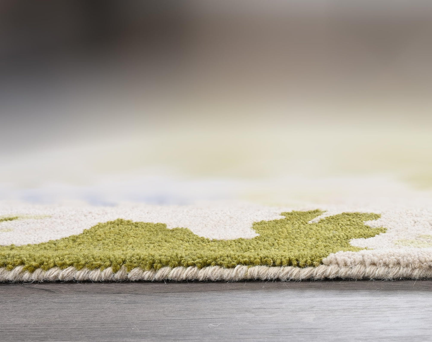 Handmade Oushak Wool Area Rug | Floral and Botanical Patterns in Soft Blue and Green | Luxurious Thick Pile for Living Room, Bedroom & Dining Room Decor (Blue & Green, 5' x 7')