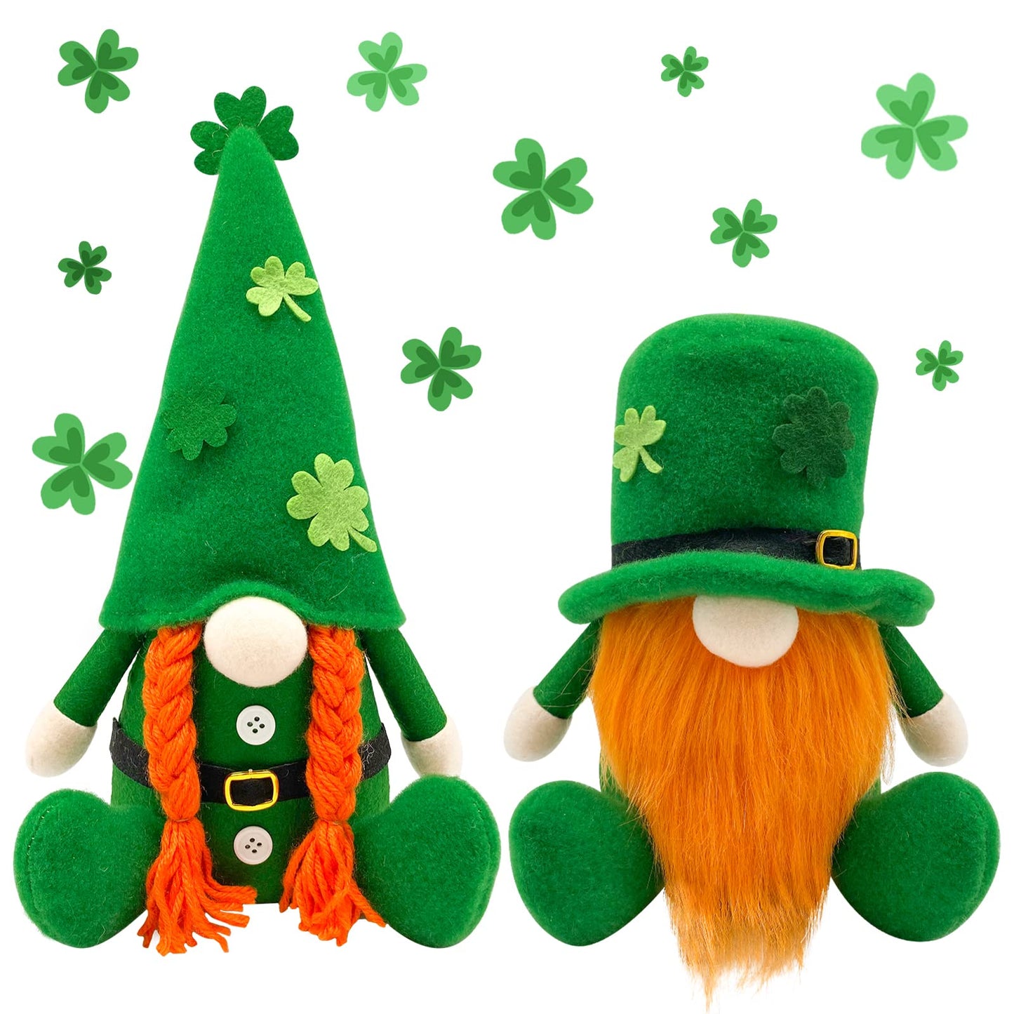 St Patricks Day Decorations - St Patricks Day Decor - Leprechaun Stuffy Doll, St Patrick's Day Plush Shamrock Gnomes Decorations for Home, Office - St. Patricks Day Table Centerpiece - Irish Gifts