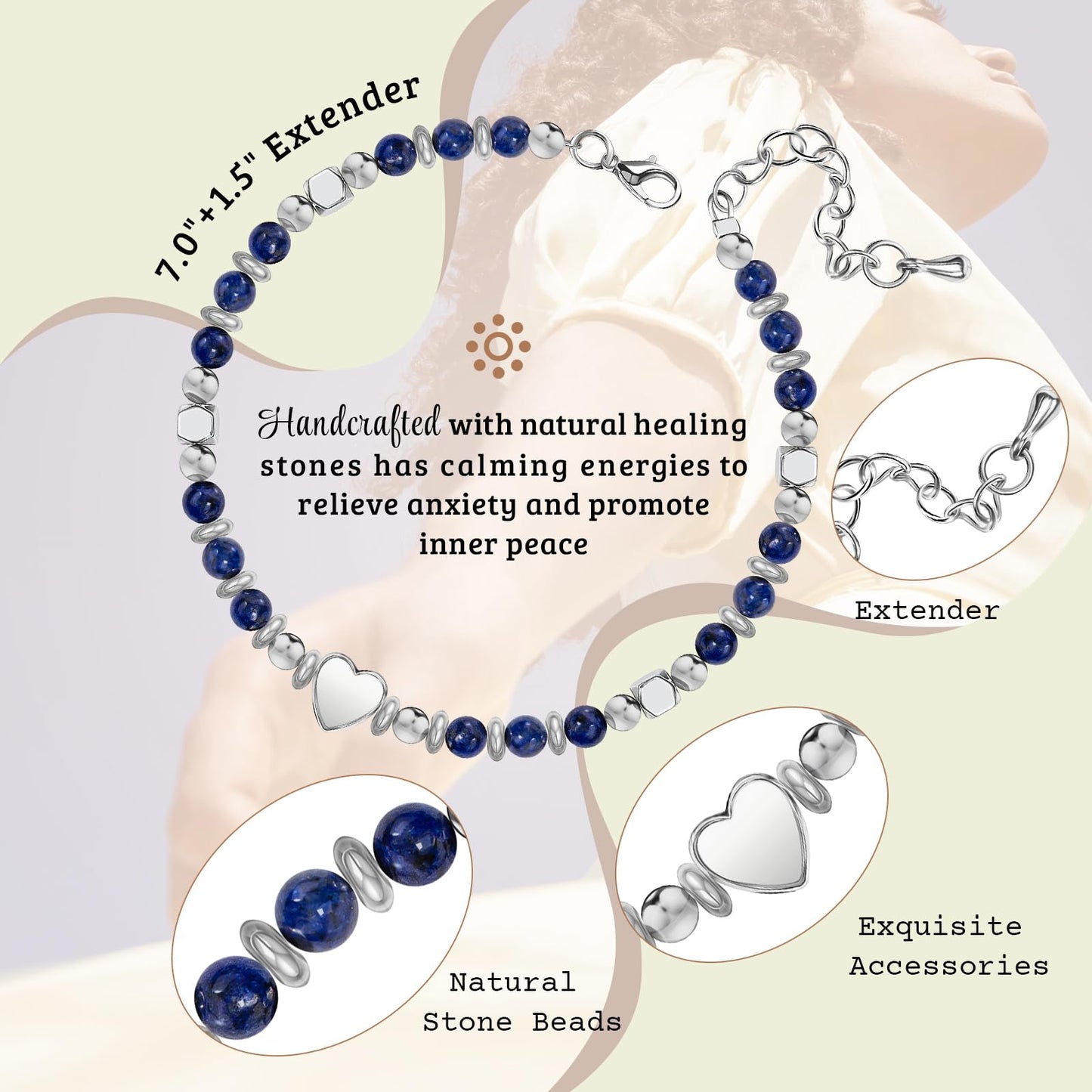 ZOKCC Inspirational Gifts Bracelets for Women: Healing Natural Stone Beaded Bracelets - Mothers Day Birthday Graduation Christmas Gifts for Women Friends Mom Daughter Sister Bestie