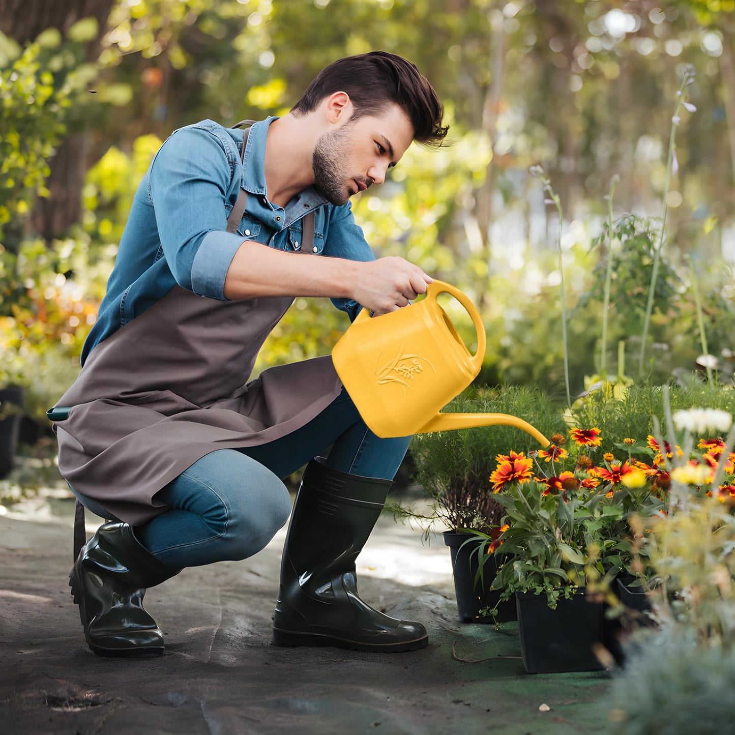 UFANME Watering Can - for Home Plant Garden - 1/2 Gallon - Orange