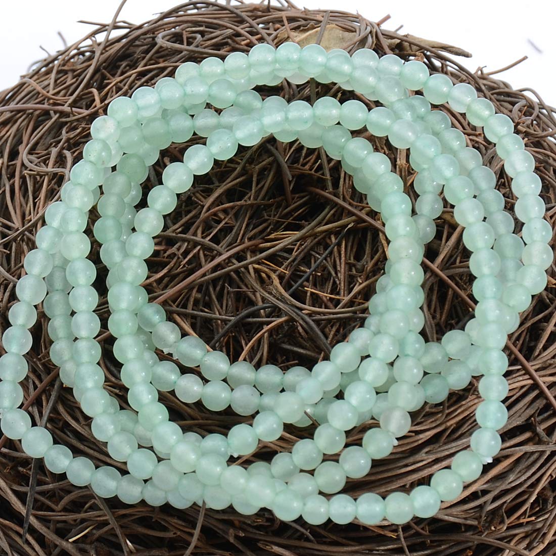 MASSIVE BEADS Green Aventurine - Stone of Wealth - Handmade Yoga Stretch Elastic Bracelet Natural Stone Crystal Healing Power Energy Gifts for Unisex Adult 4mm