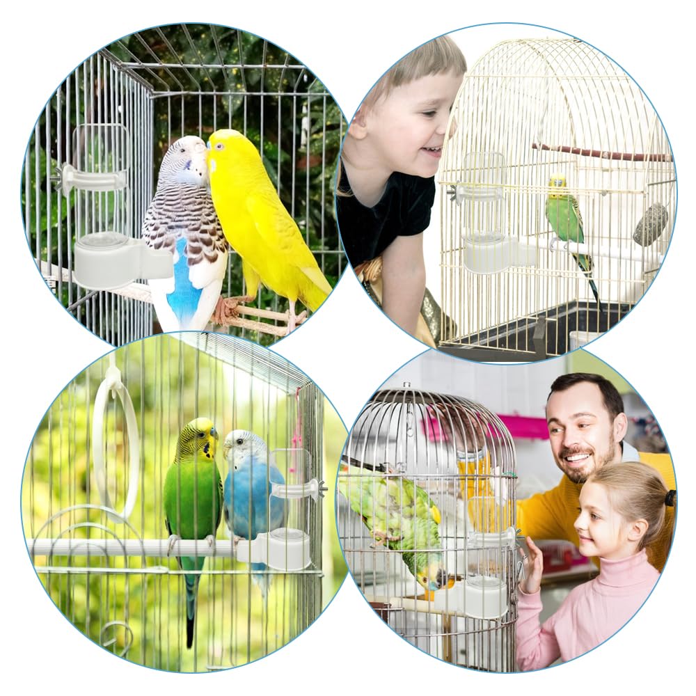 WQY Groceryshop Automatic Pet Bird Water Feeder, Water Dispenser for Cage, Bird Cage Suspended Automatic Pet Water Feeder, Parrot Feeders for Parakeet Budgie Cockatiel Lovebirds Canary Finch