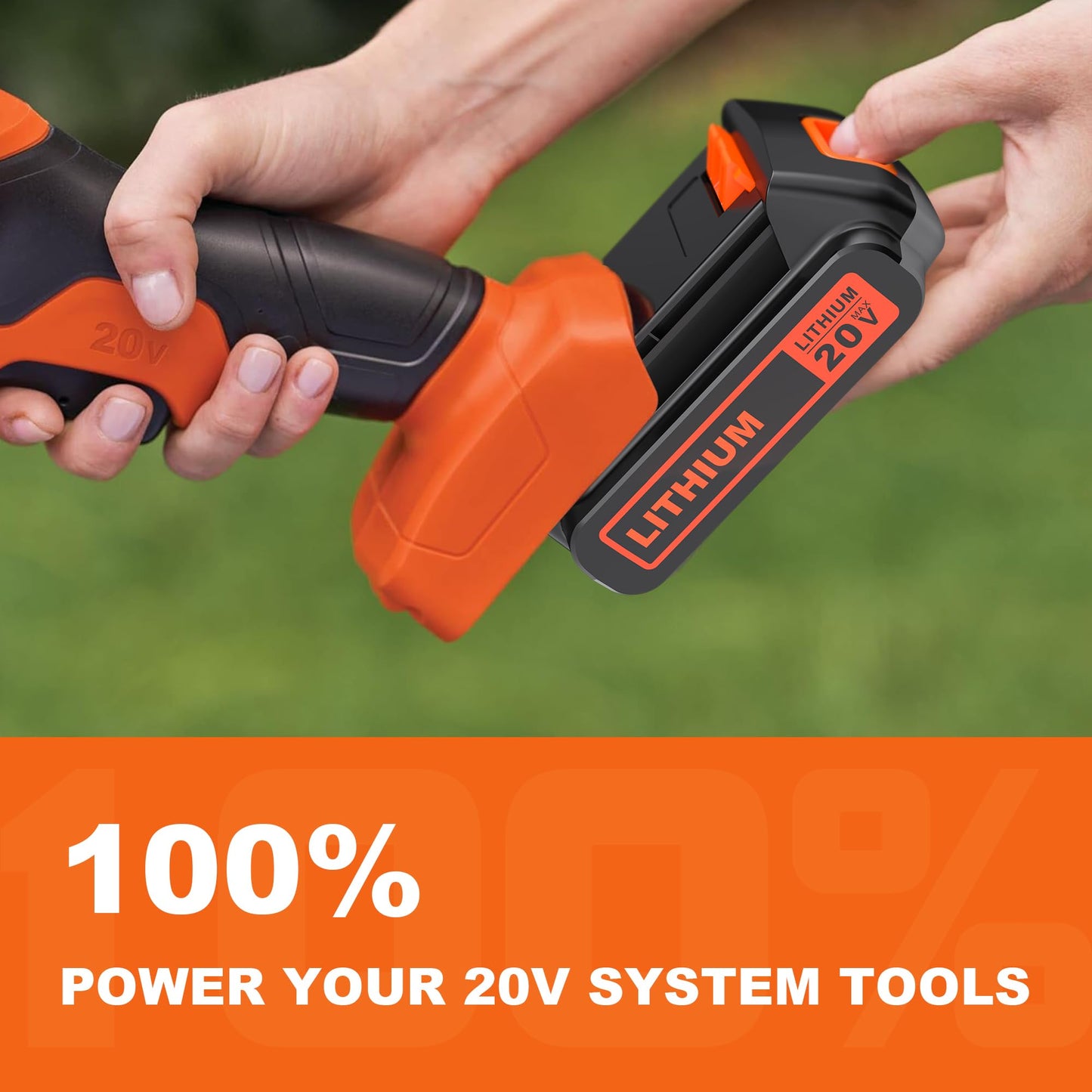 BULL-TECH 20 Volt MAX 2.0Ah Replacement for Black and Decker 20V Battery,Compatible with All Power 20V Black and Decker Power+ Tools