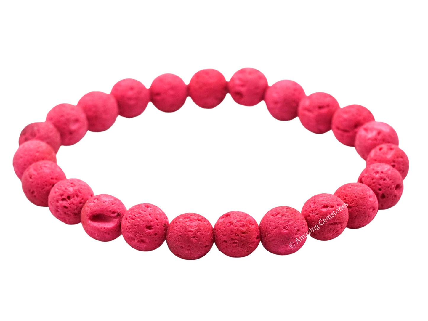 Amazing Gemstone Crystal Bracelet for Women Men's Gifts - Protection Healing Crystal Bracelet - 8mm Gemstone Beaded Stretchable Bracelet Pulseras Para Hombres Mujer Stocking Stuffers Mothers Day Gift (Pink Lava)