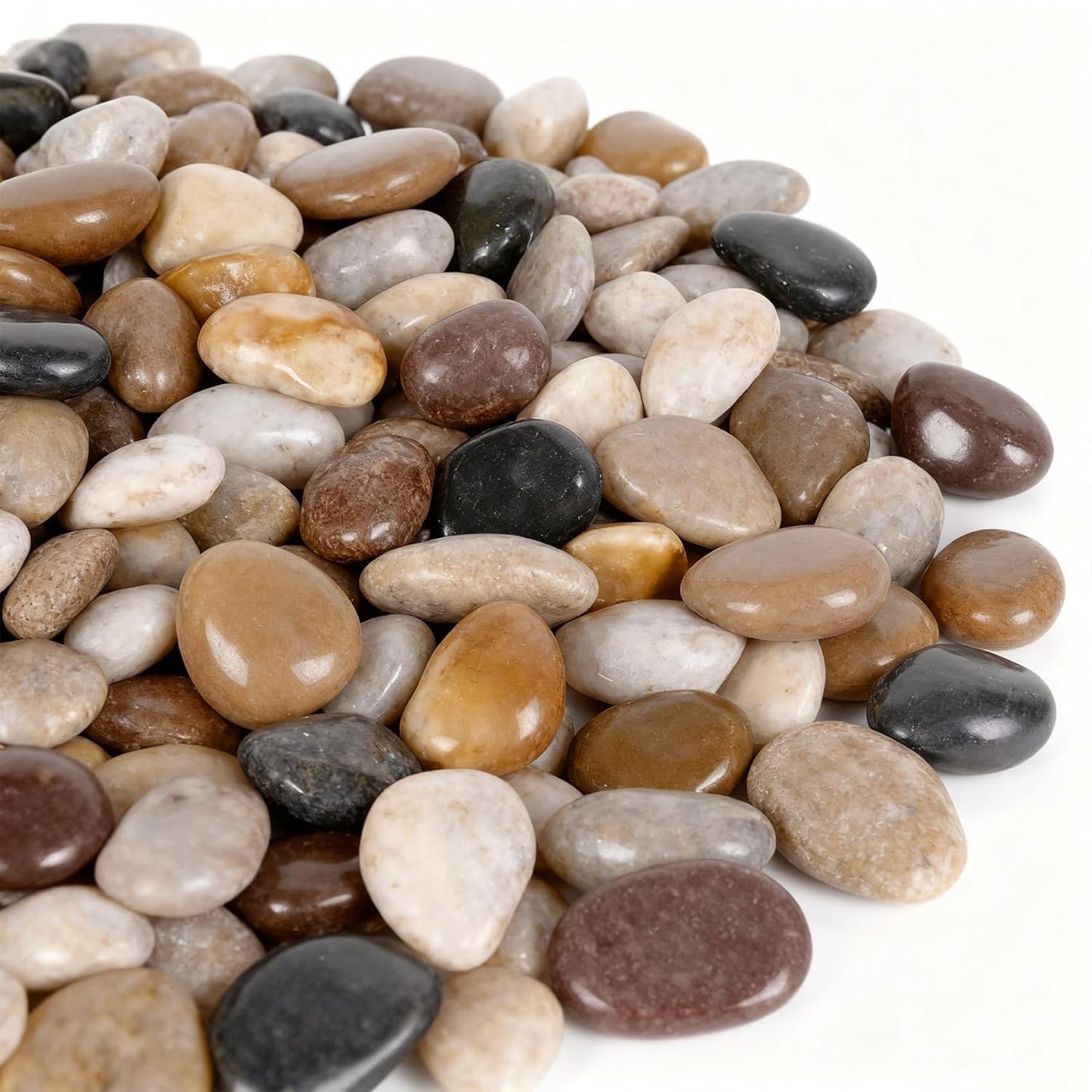 Onlyfire Natural Pebbles Decorative Natural Stones Mixed Aquarium Gravel River Rocks for Landscaping, Vase Filler, Fish Tank, 1.5"-2",15LB