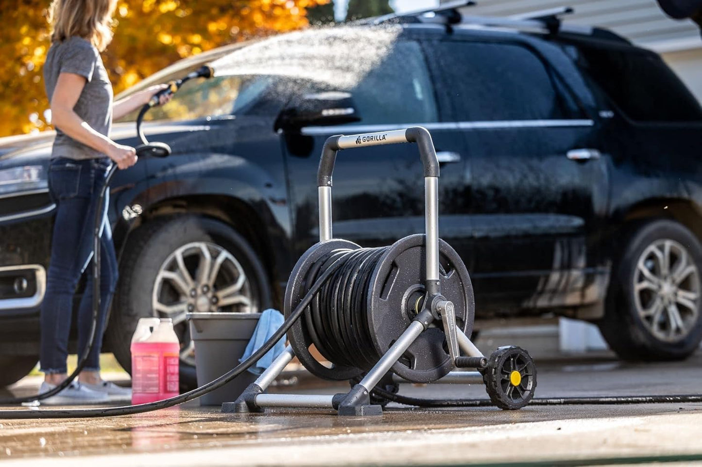 Gorilla 200’ Aluminum Zero-Rust Upright Hose Reel