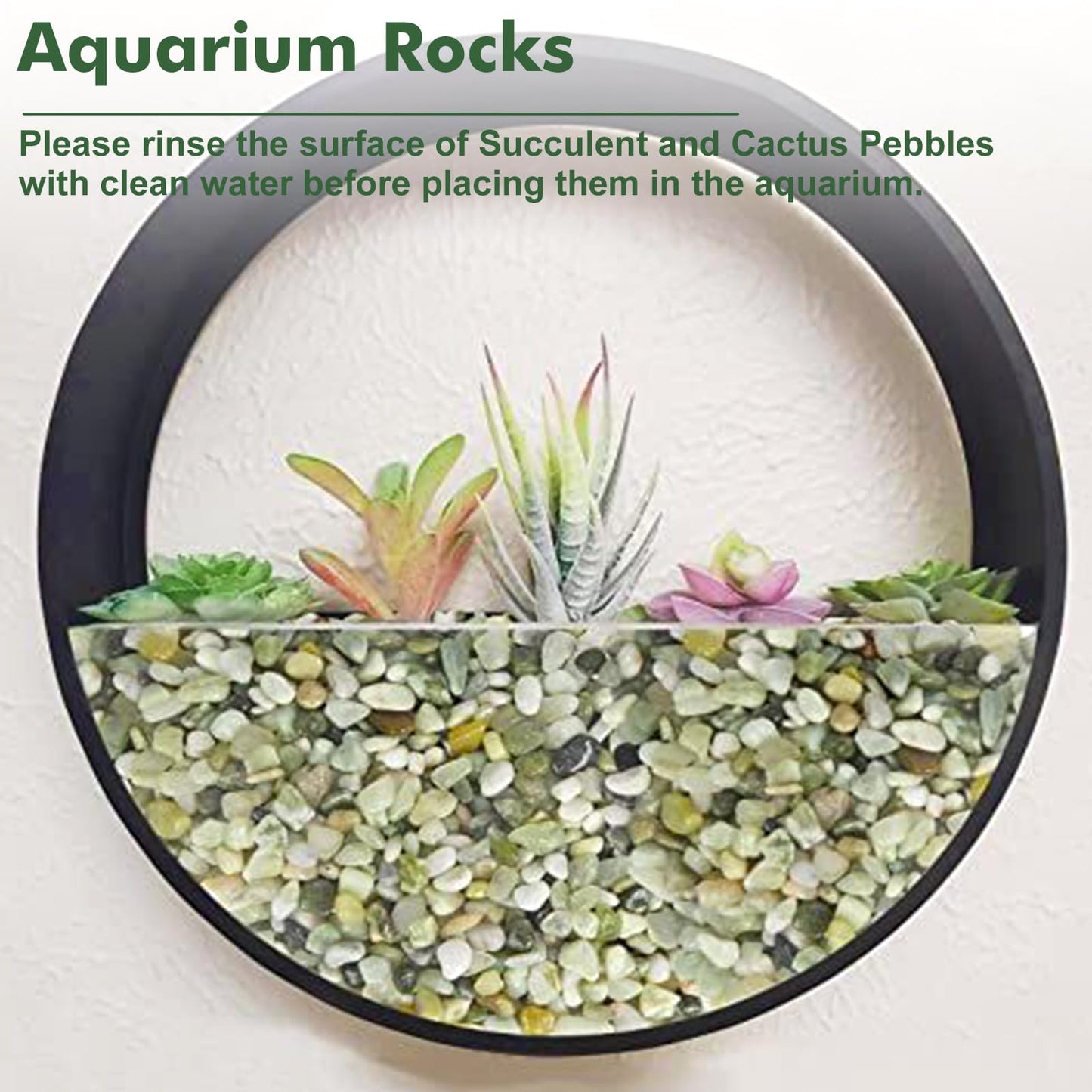 18 lbs Succulent and Cactus Bonsai Pebbles, 6-9mm Decorative Landscaping Polished Stones Natural Garden Gravel Rocks for Indoor Outdoor Plants Aquariums DIY, and Gardening Top Dressing, Jade Green