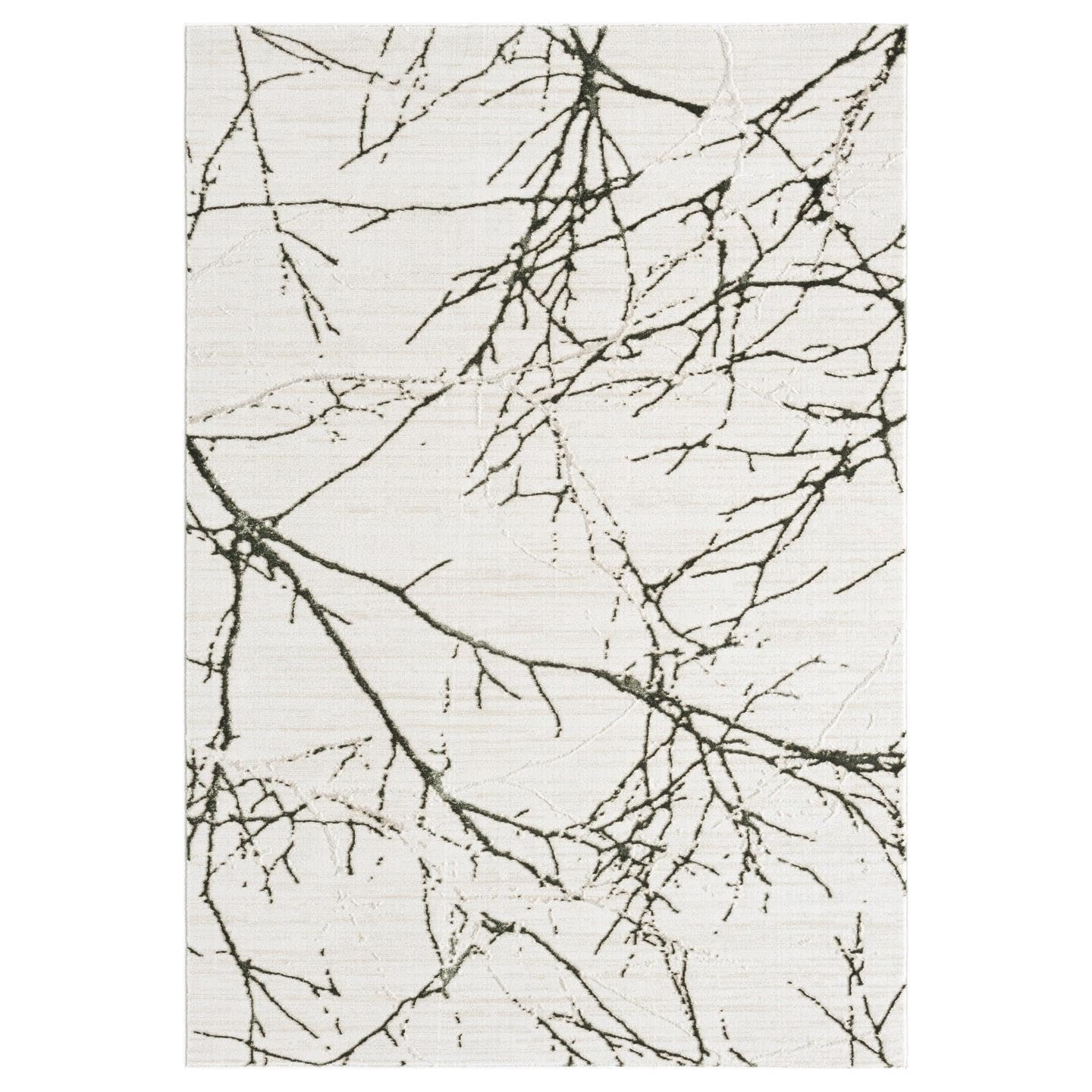 LUXE WEAVERS Modern Abstract Nature Cream Green 5x7 Area Rug, Non-Shedding Carpet