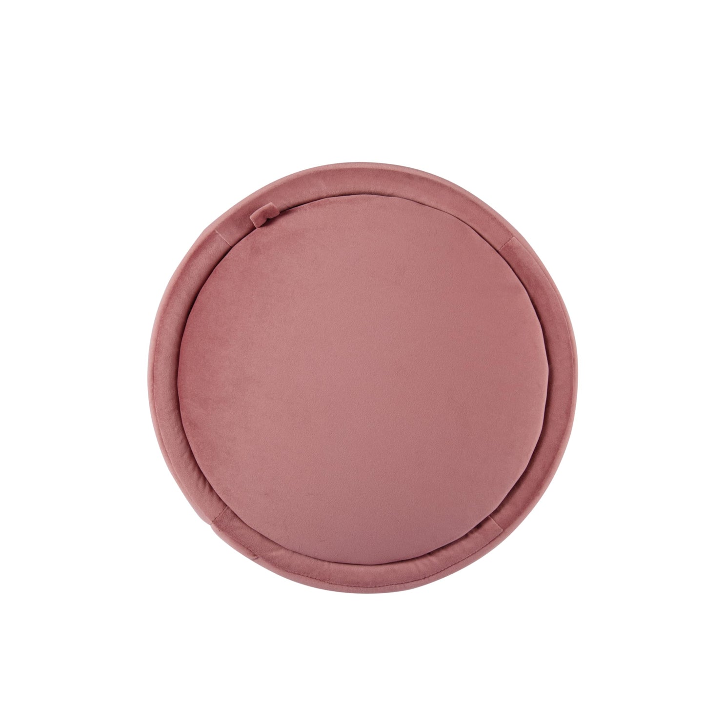 Spatial Order Storage Round Ottoman with Removable Lid (with Hidden Storage) | Spatial Order Home Décor | Upholstered Round Velvet Ottoman – Blush Pink Velvet