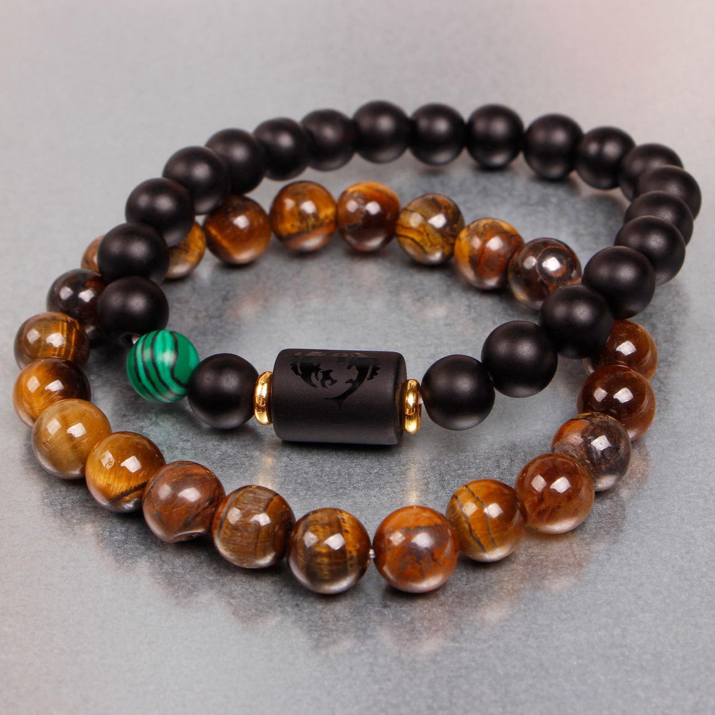 Zodiac Bracelets for Women Pisces Black Obsidian Bracelet Constellation Horoscope Bracelets Crystal Tiger Eye Beads Bracelet Jewelry 2 Pcs