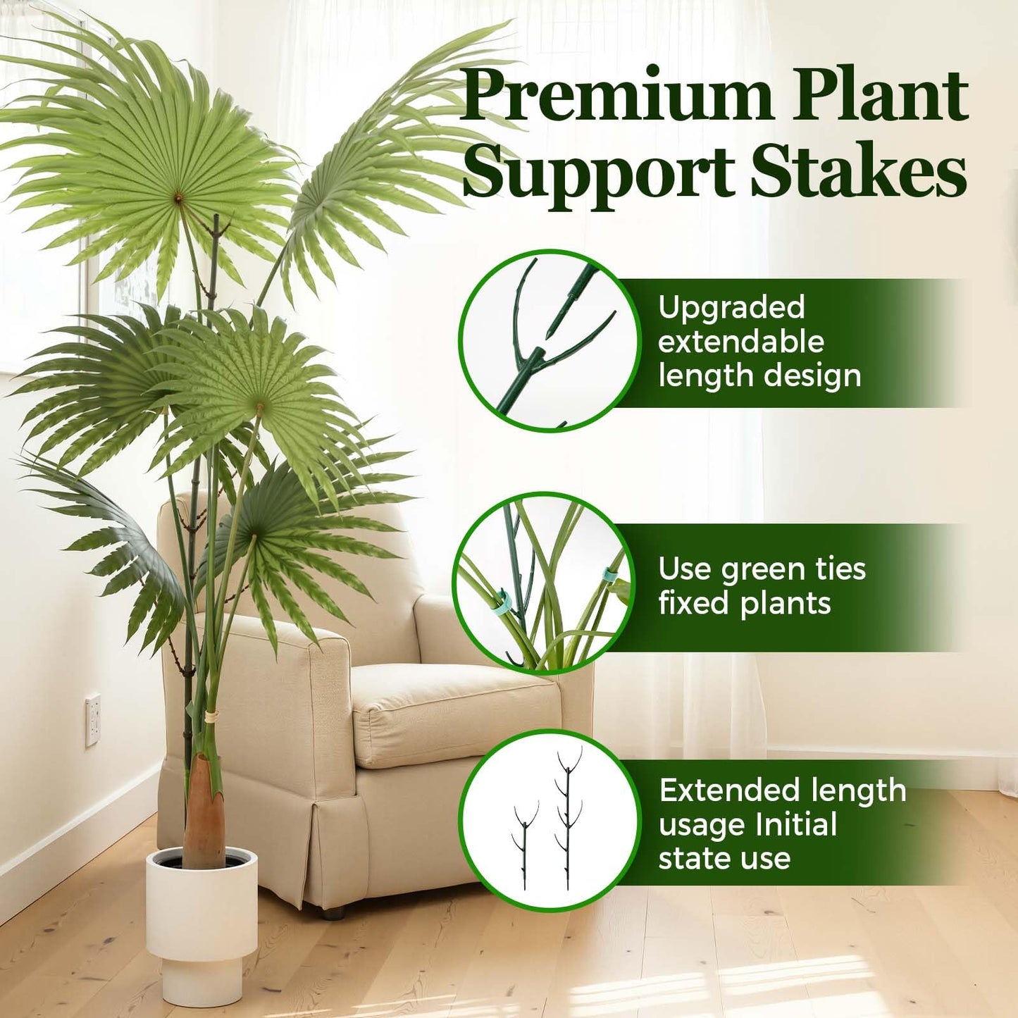 10 Pack Stackable Monstera Plant Support Stakes, Durable Climbing Plant Support Structures for Indoor Outdoor Potted Plants, Garden Stakes for Pothos, Philodendron & Vine Plants