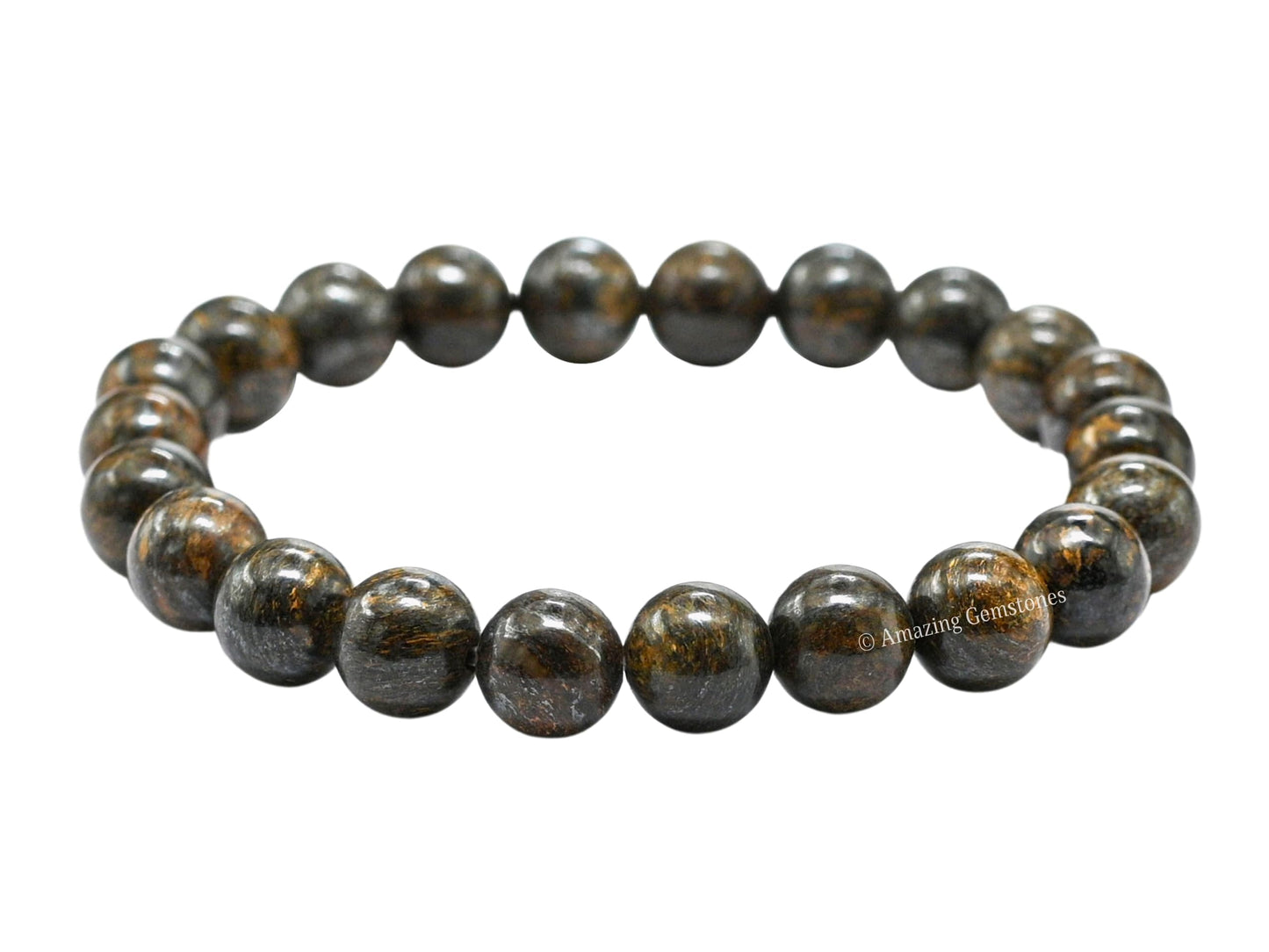 Amazing Gemstone Crystal Bracelet for Women Men's Gifts - Protection Healing Crystal Bracelet - 8mm Gemstone Beaded Stretchable Bracelet Pulseras Para Hombres Mujer Stocking Stuffers Mothers Day Gift (Bronzite)