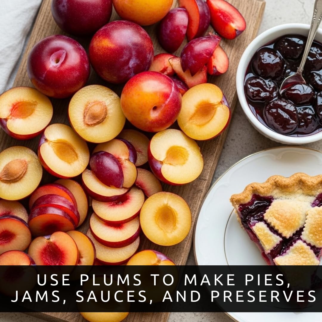 Sweet American Plum Tree Seedling for Planting – Well-Rooted 1-Year-Old Tree, Easy-to-Grow Backyard Fruit Tree for Fresh Plums, Home Orchard, and Culinary Use