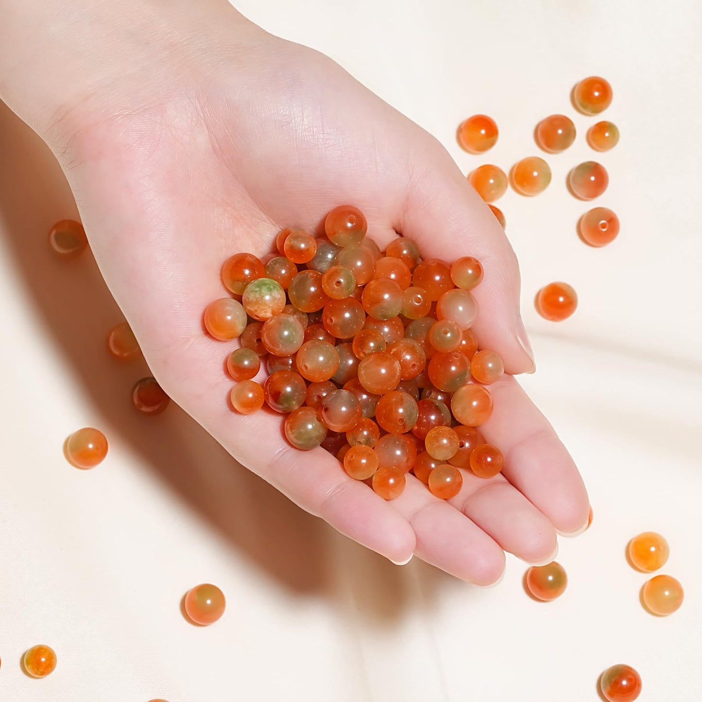 8mm Natural Peacock Agate Chalcedony Gemstone Beads Polished Round Smooth Stone Beads for Bracelets Jewelry Making 15inch Loose Beads