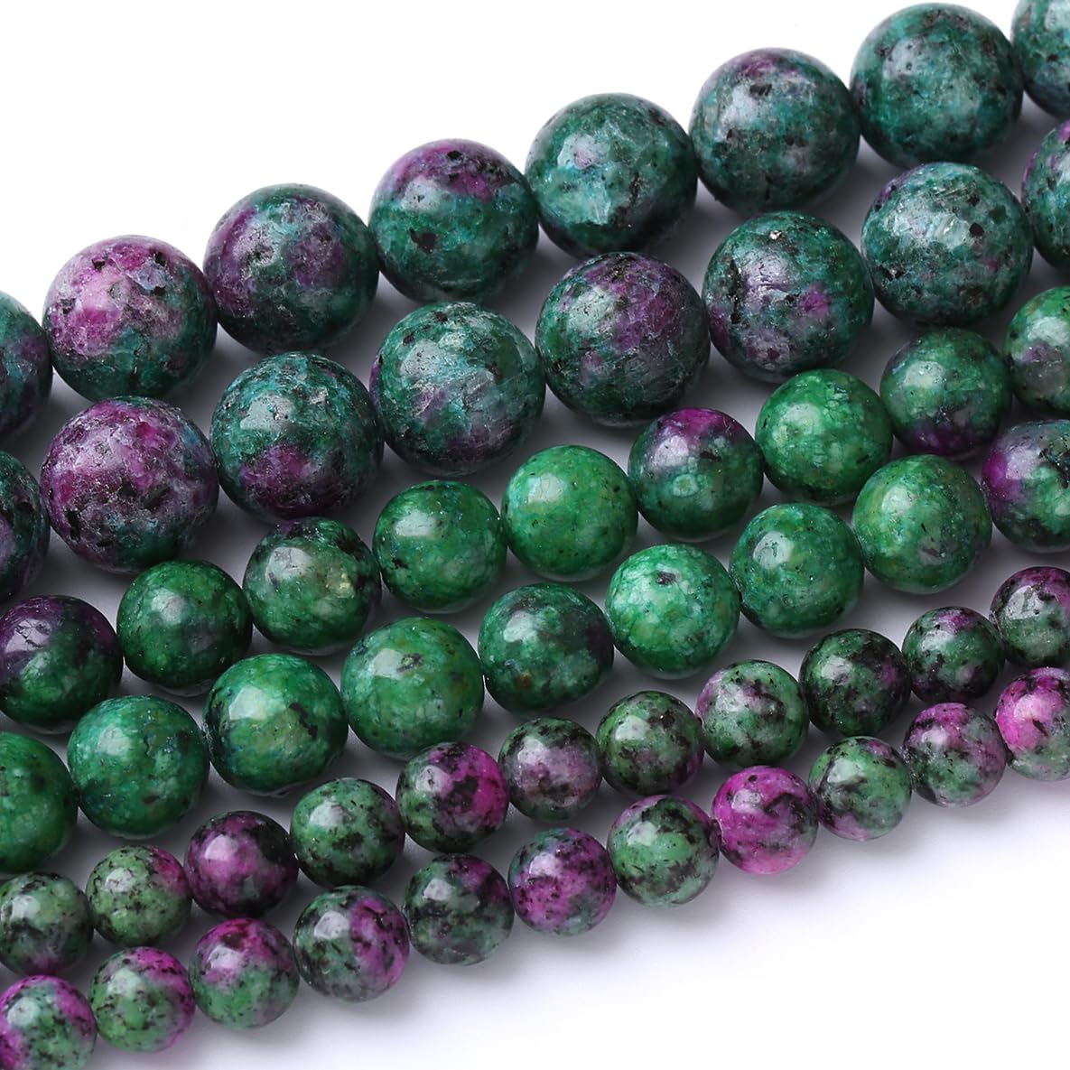 60PCS 6MM Natural Epidote Zoisite Stone Beads Round Loose Stone Beads for Jewelry Making DIY Energy Stone Healing Power Bracelet 15"