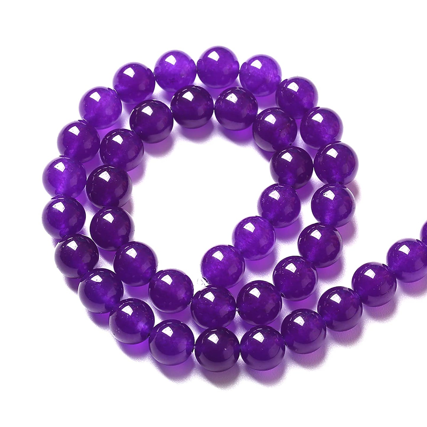 90pcs 4mm Natural Amethyst Jade Stone Round Loose Spacer Beads for DIY Jewelry Making Necklaces Bracelets Healing Energy Beads (4mm, Amethyst Jade)