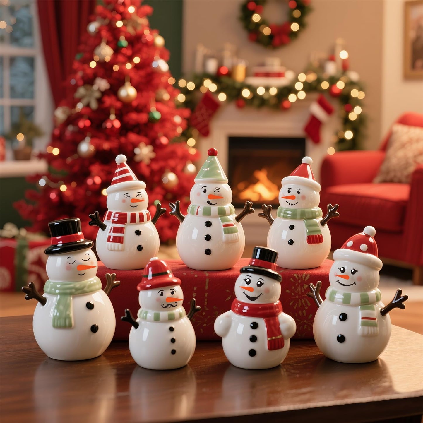 52PCS Snowman Face Stickers for Crafts, Snowman Face Decals for Christmas Ball Ornaments, Cups, Mugs, Jars, Window Stickers, DIY Christmas Tree Ornaments Decorations Holiday Crafts