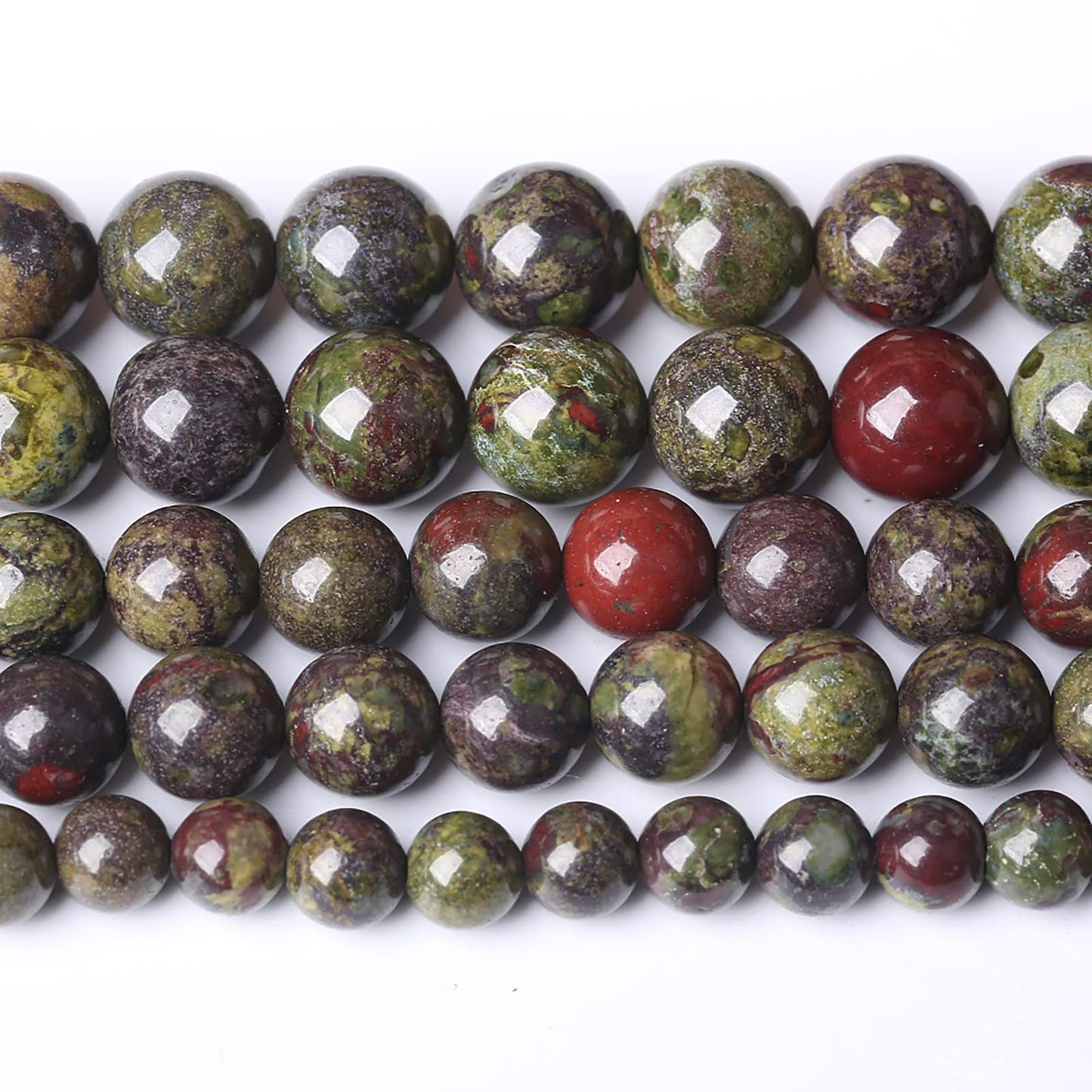 Natural Dragon Blood Jasper Beads Round Loose Energy Healing Stone Beads for Jewelry Making DIY Bracelet 8mm 45pcs 15 Inch