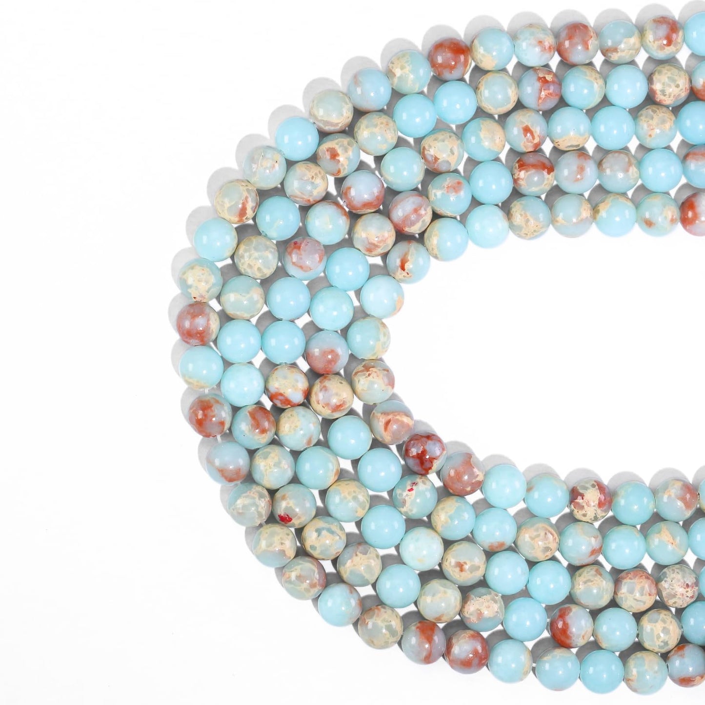 Natural Gemstone Round Loose Beads for Jewelry Making DIY Crystal Energy Healing 1 Strand 15" (Blue Jasper, 6mm (15"/Strand))