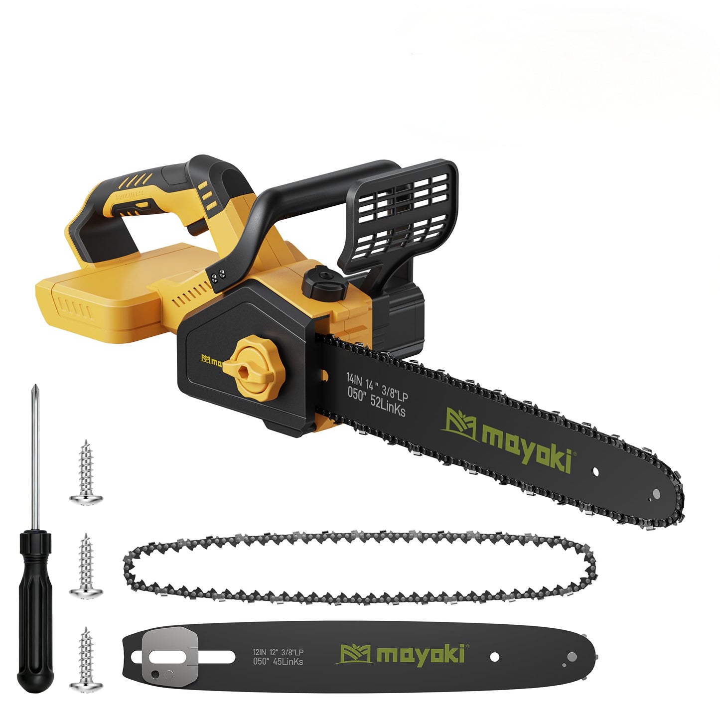 Cordless 40V 14" Chainsaw Compatible with Dewalt 20v MAX Battery, w/ (2) 4.0ah Battery, Electric Handheld Power Chain Saw w/ 1700W Brushless Motor, 40 Ft/s, Auto Oiler for Tree Wood Cutting Trimming