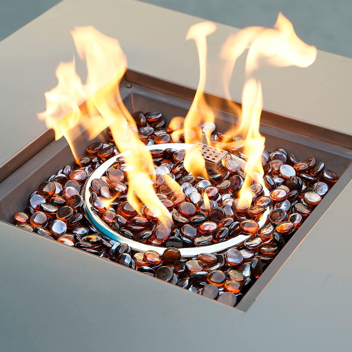 OnlyFire Fire Pit Glass Rocks 10 lbs, High Luster Fire Glass Beads 1/2 Inch, Tempered Glass Marbles for Propane/Natural Gas Fire Pit, Fireplace, Multicolor & Blends Available